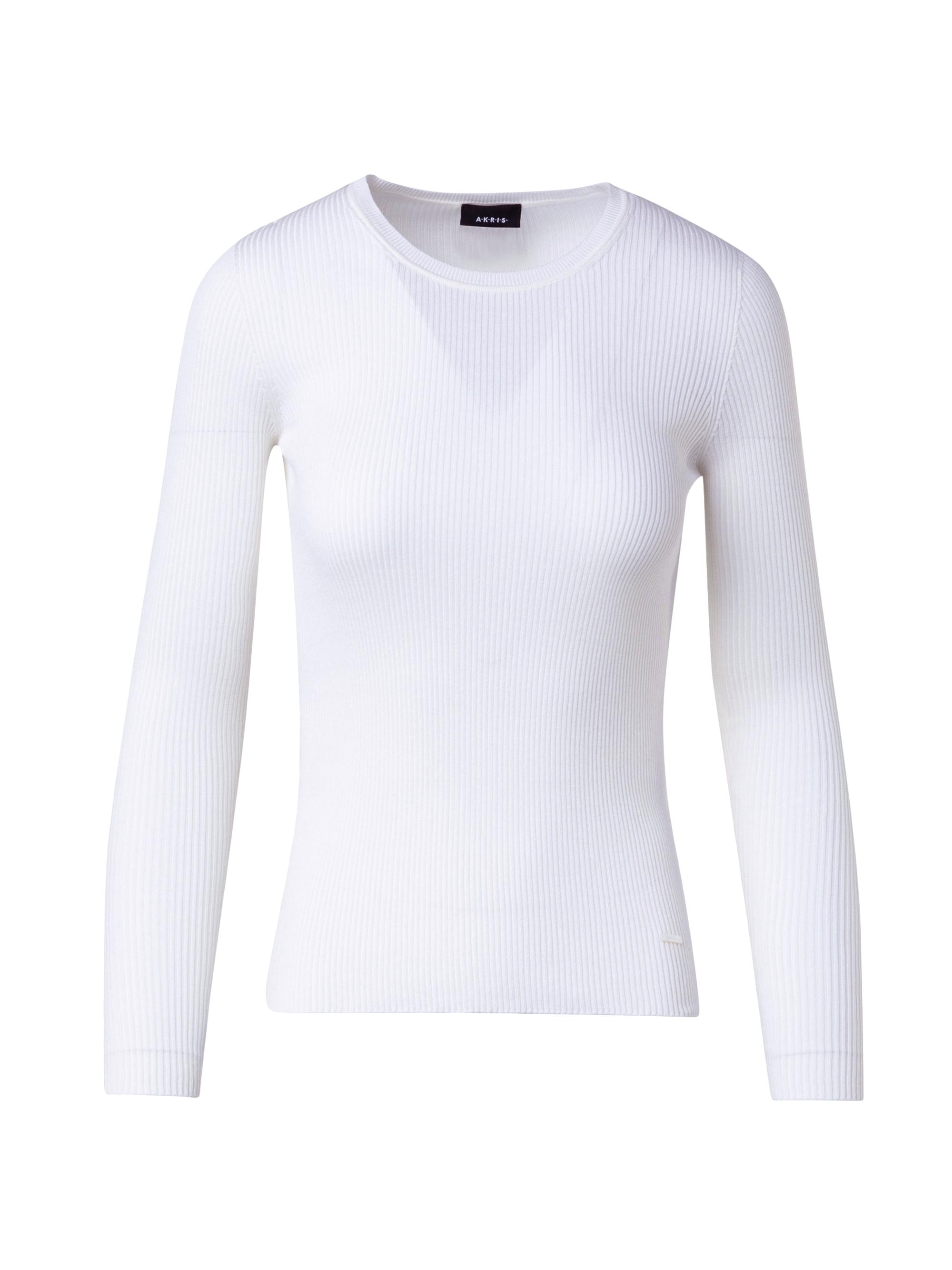 Akris Women's Seamless Rib-Knit Fitted Sweater - Ecru