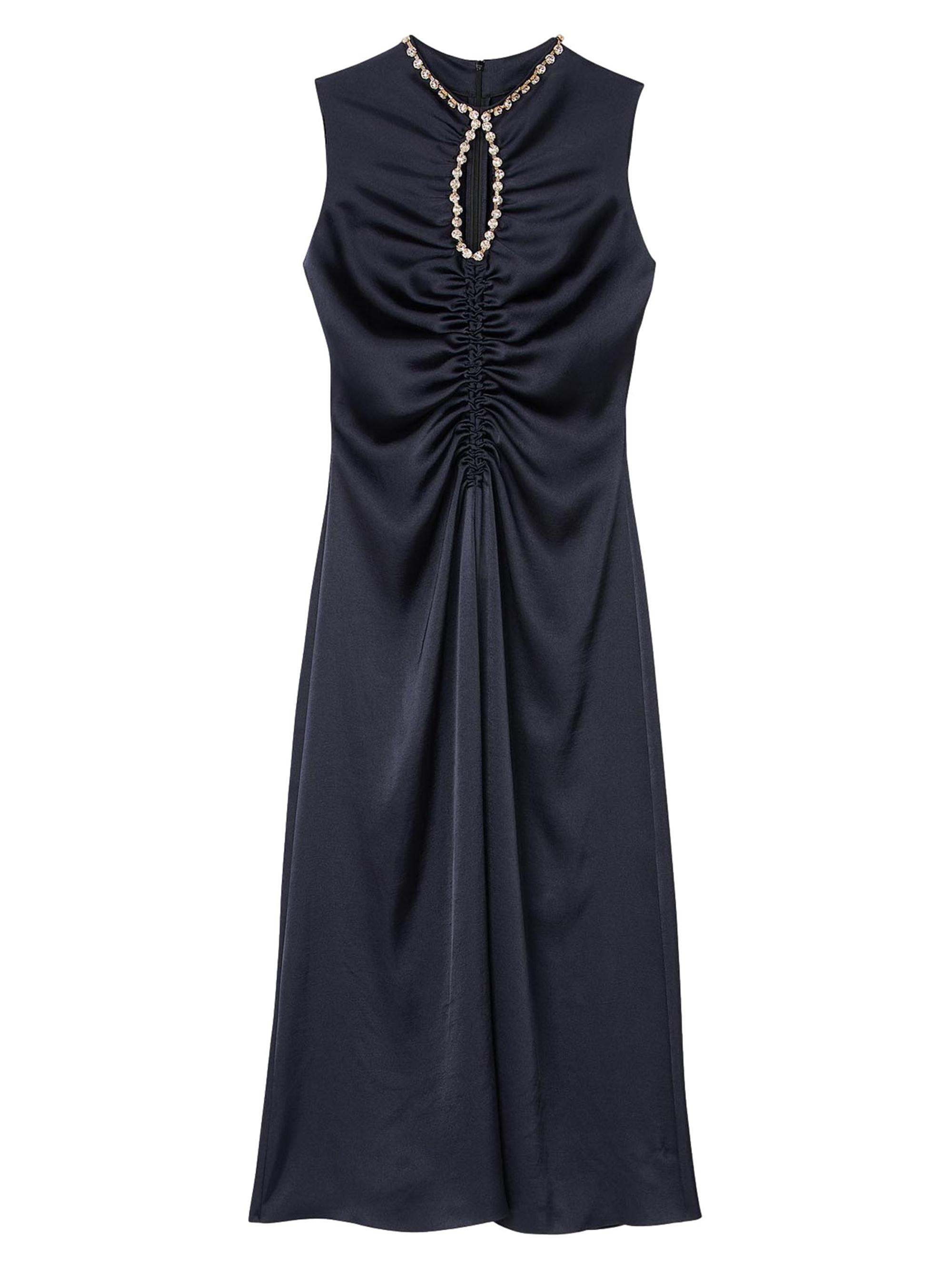 Sandro Women's Rhinestone Midi Dress - Sand