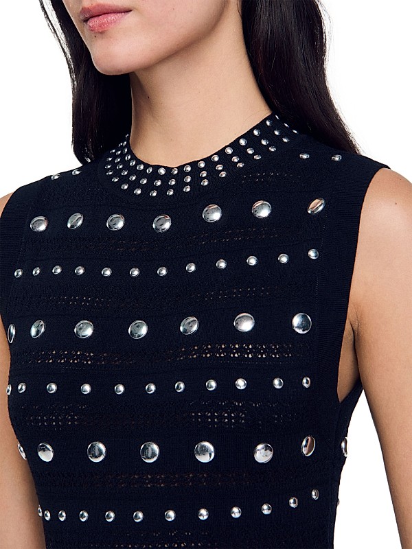 Shop Sandro Knit Maxi Dress with Studs | Saks Fifth Avenue Shop Sandro Knit Maxi Dress with Studs | Saks Fifth Avenue