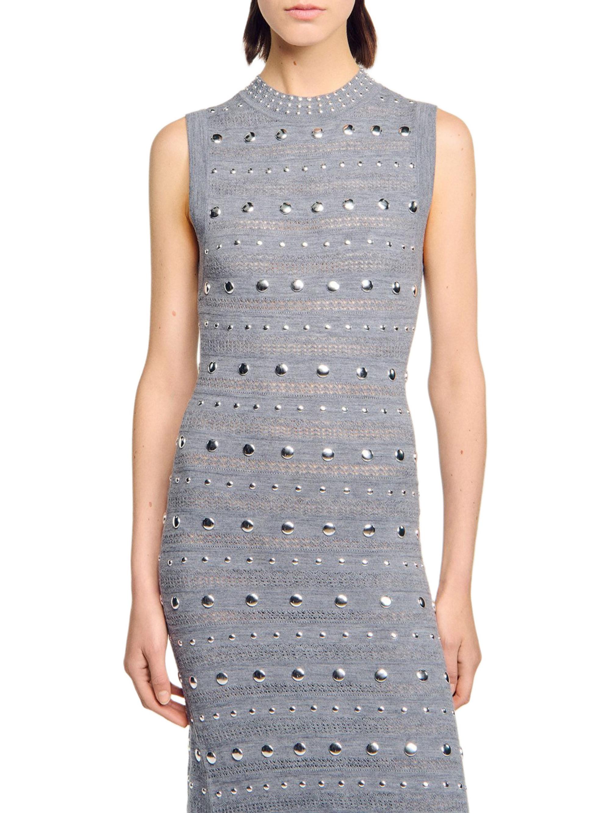 Sandro Knit Maxi Dress with Studs | Saks Fifth Avenue