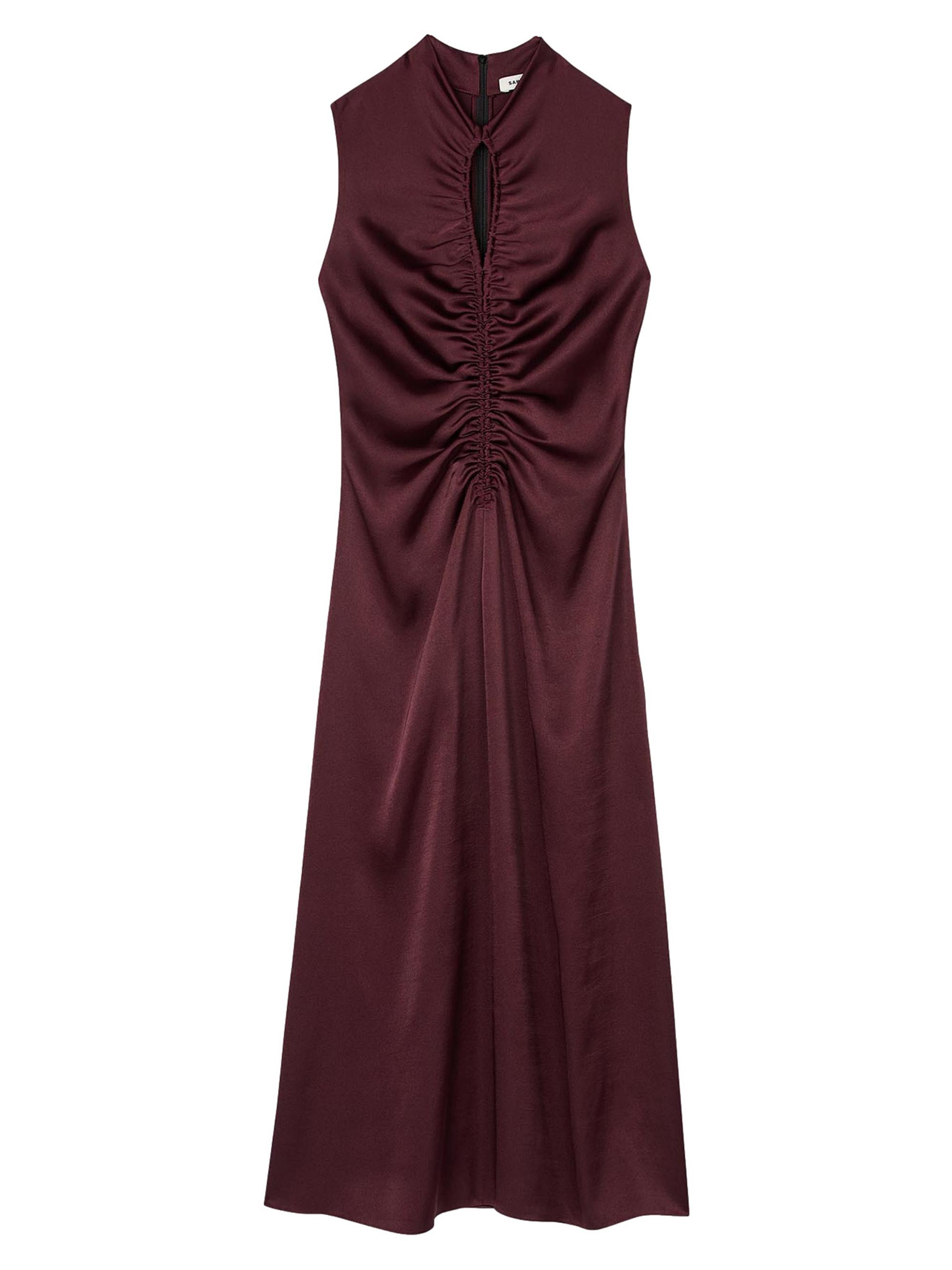 Sandro Women's Draped Satin Effect Dress - Red