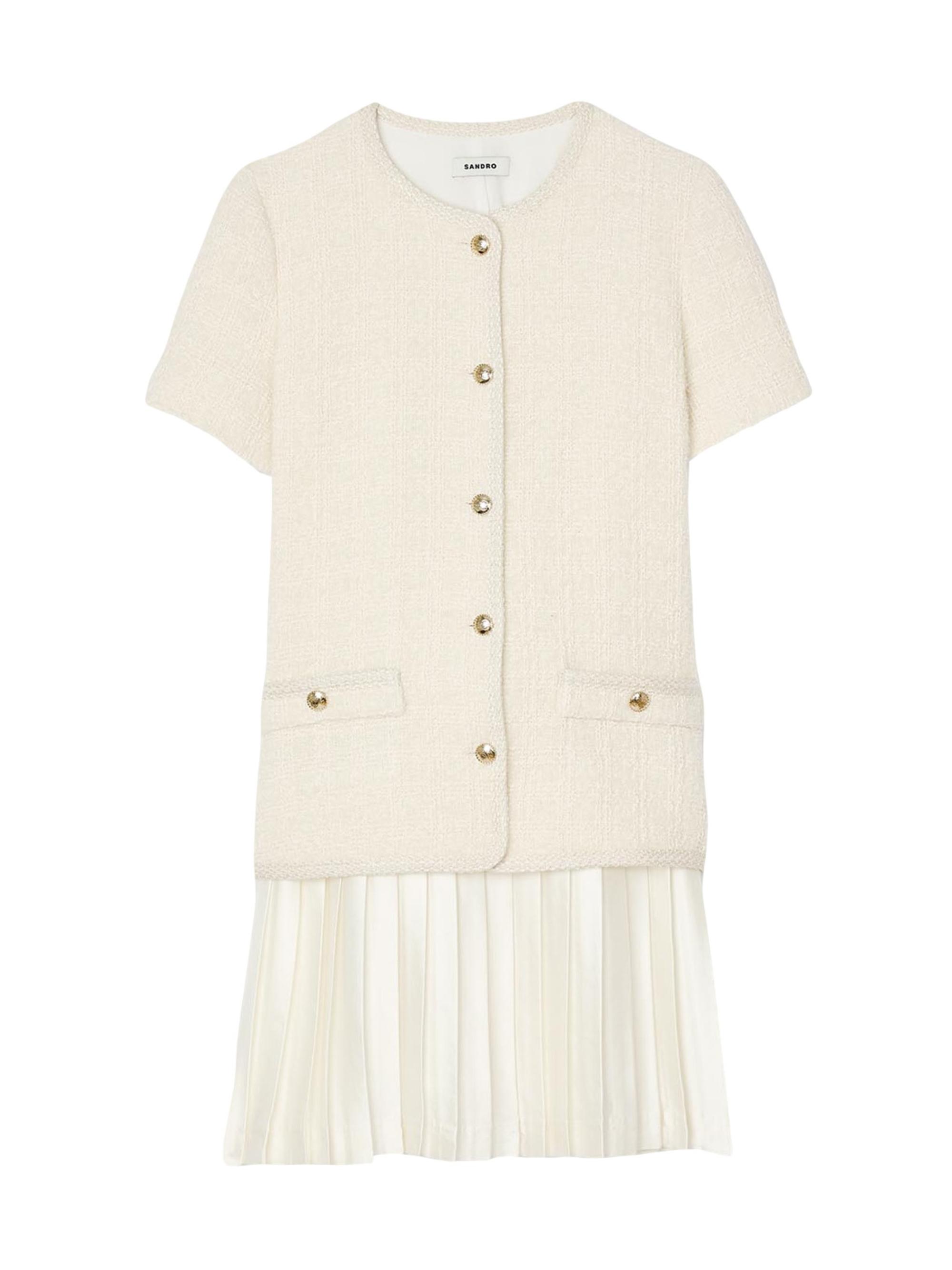 Sandro Women's Tweed Dress - Ecru