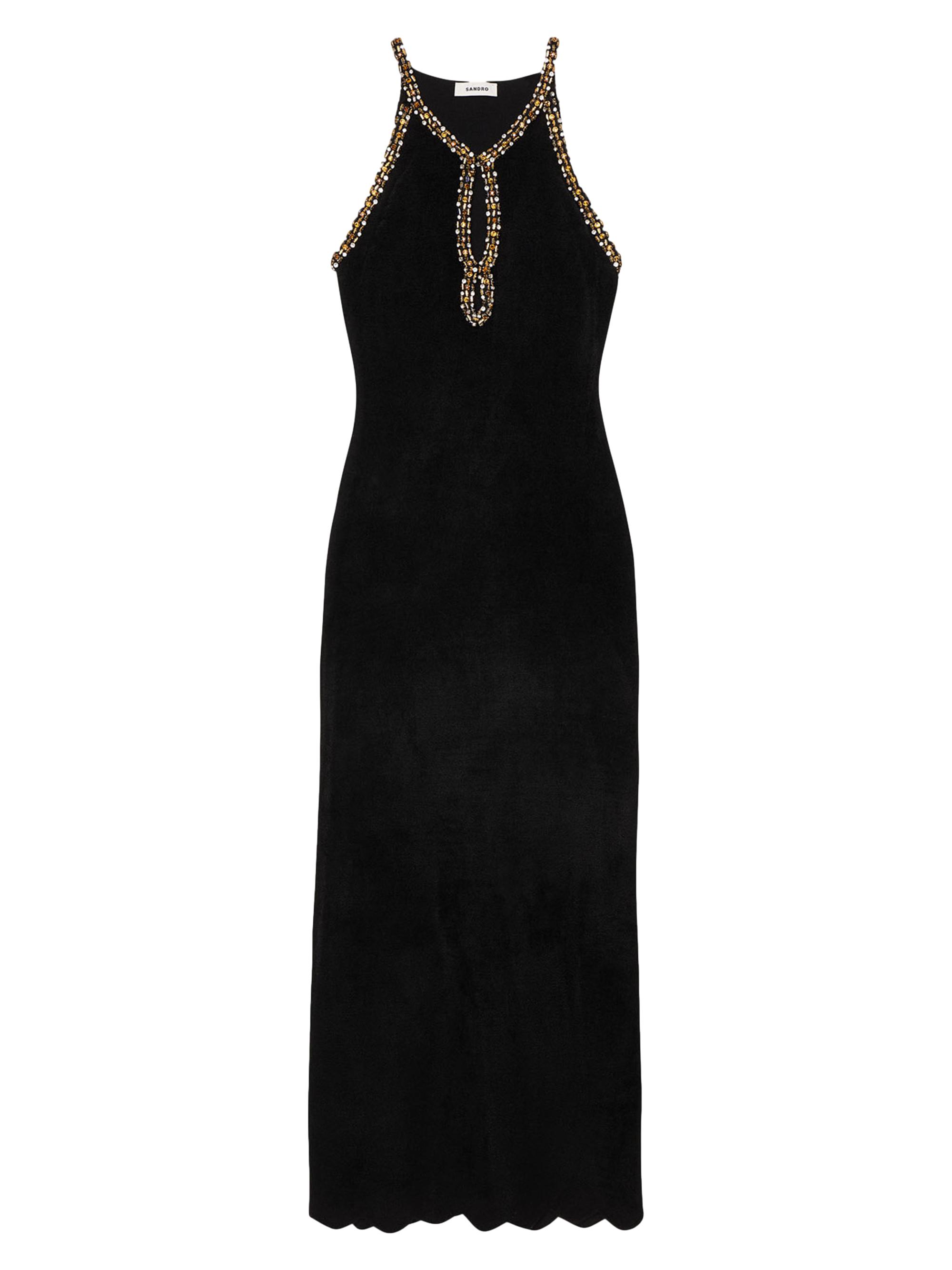 Sandro Women's Beaded Maxi Dress - Black
