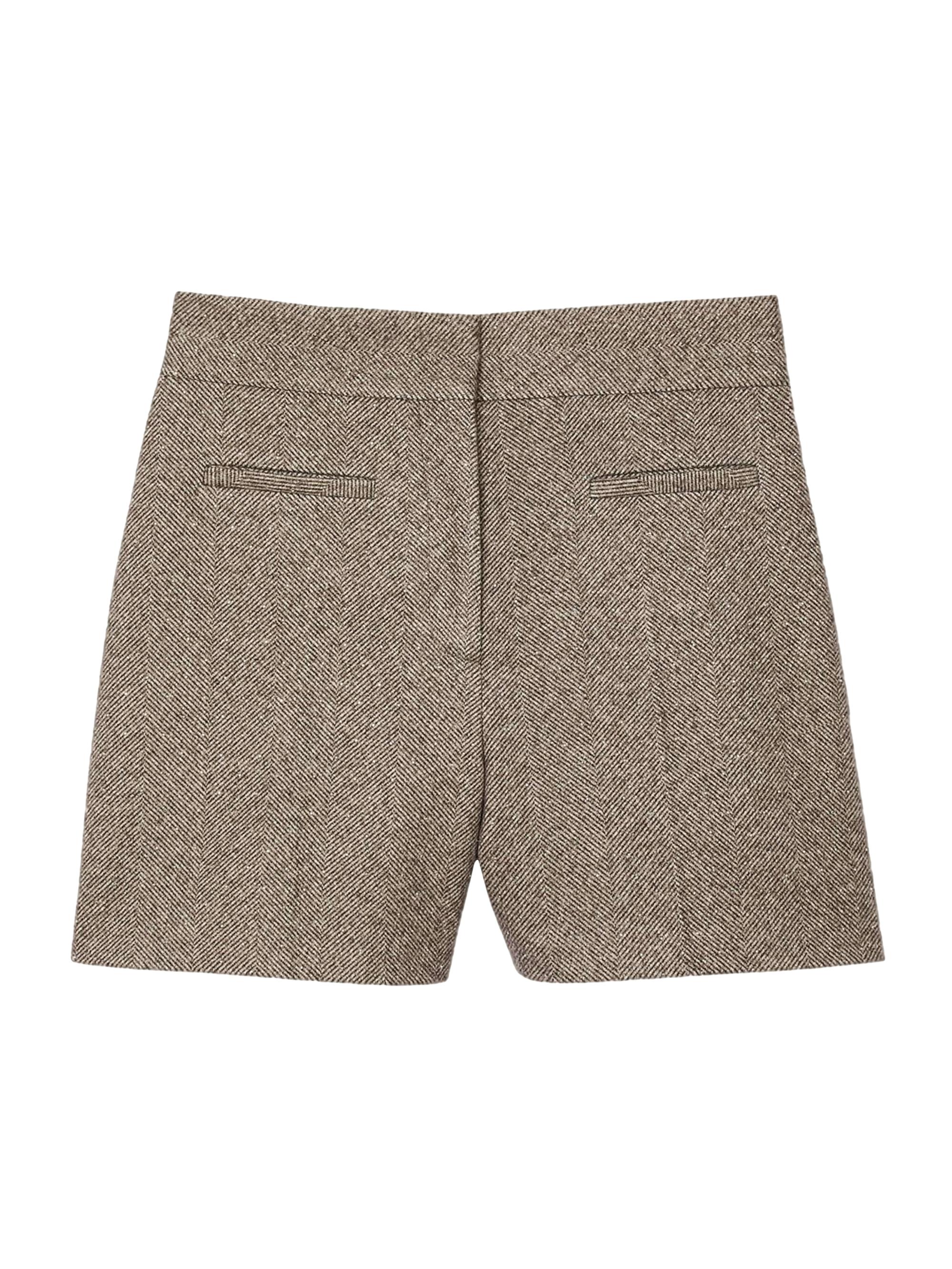 Sandro Women's Herringbone Shorts with Rhinestones - Beige