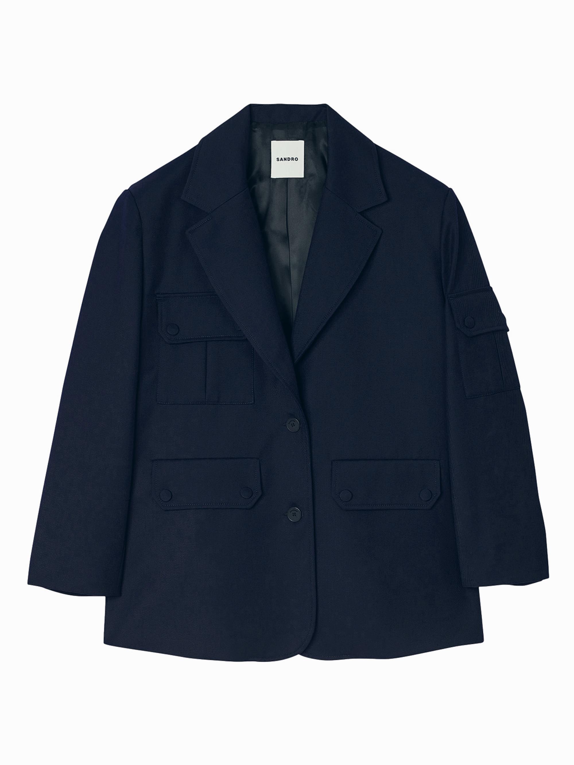 Sandro Women's Oversized Suit Jacket - Navy Blue