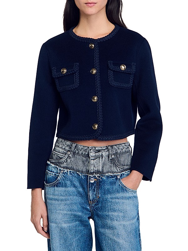 Shop Sandro Short Wool Jacket | Saks Fifth Avenue Shop Sandro Short Wool Jacket | Saks Fifth Avenue