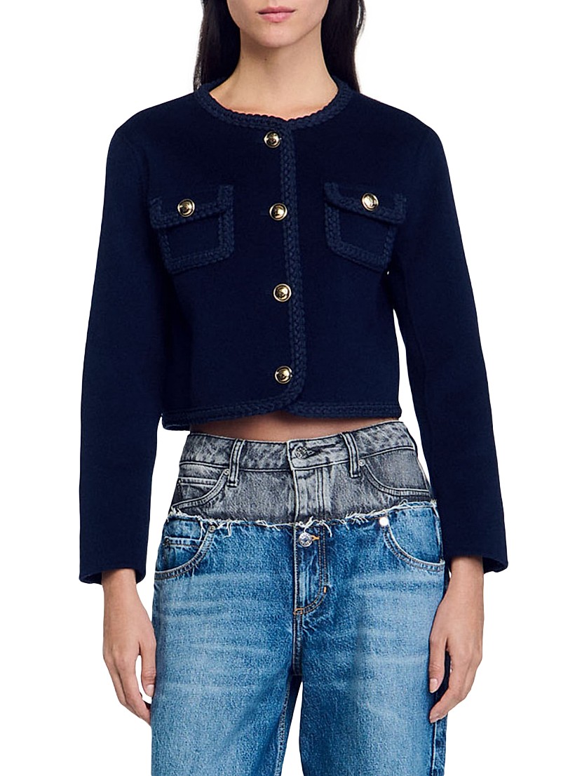 Shop Sandro Short Wool Jacket | Saks Fifth Avenue Shop Sandro Short Wool Jacket | Saks Fifth Avenue