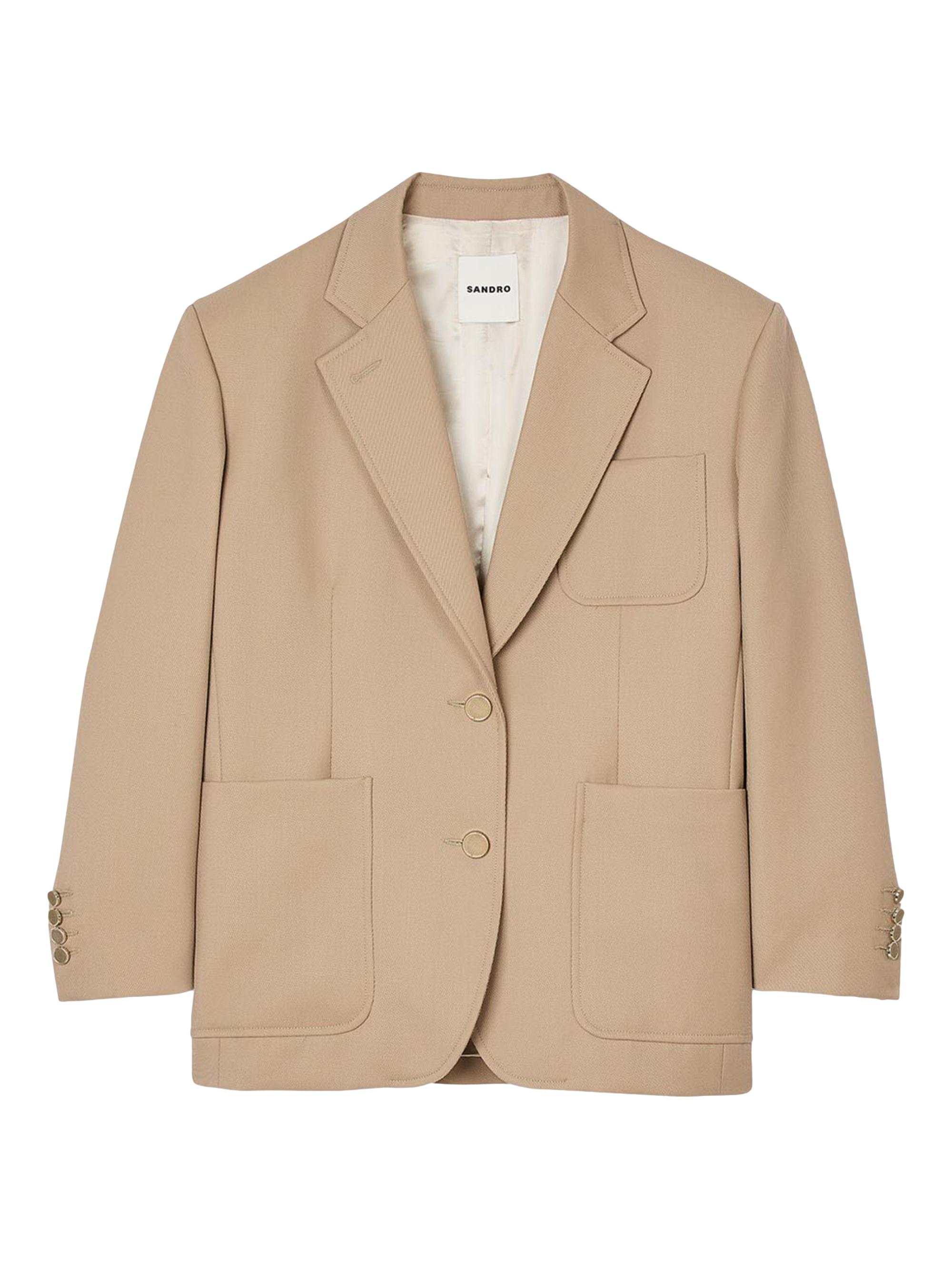 Sandro Women's Slim-Fit Suit Jacket - Sand