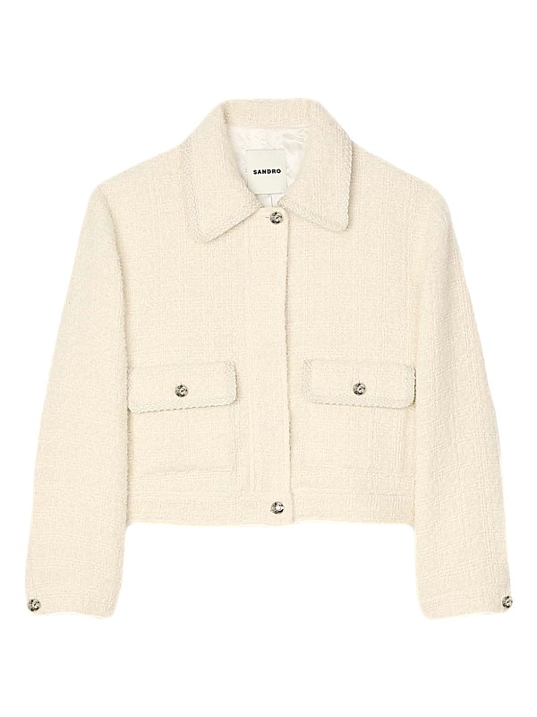 Shop Sandro Cropped Tweed Jacket | Saks Fifth Avenue Shop Sandro Cropped Tweed Jacket | Saks Fifth Avenue