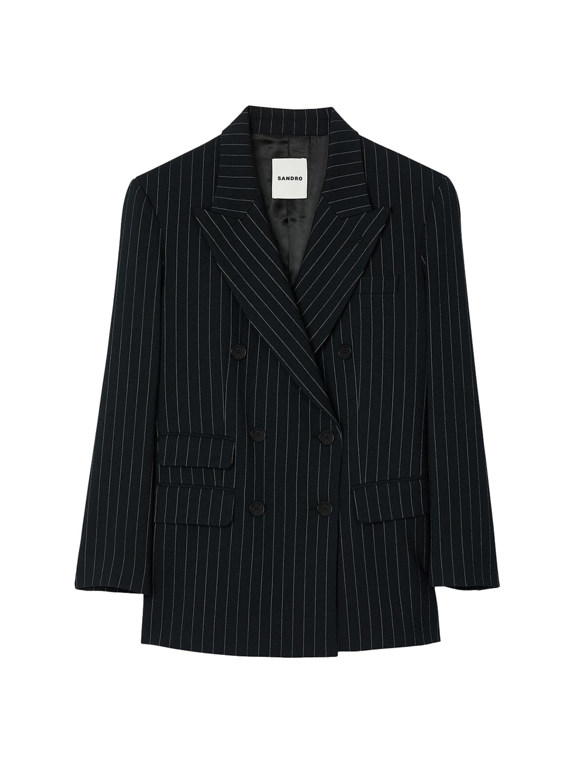 Sandro Women's Striped Suit Jacket - Blue