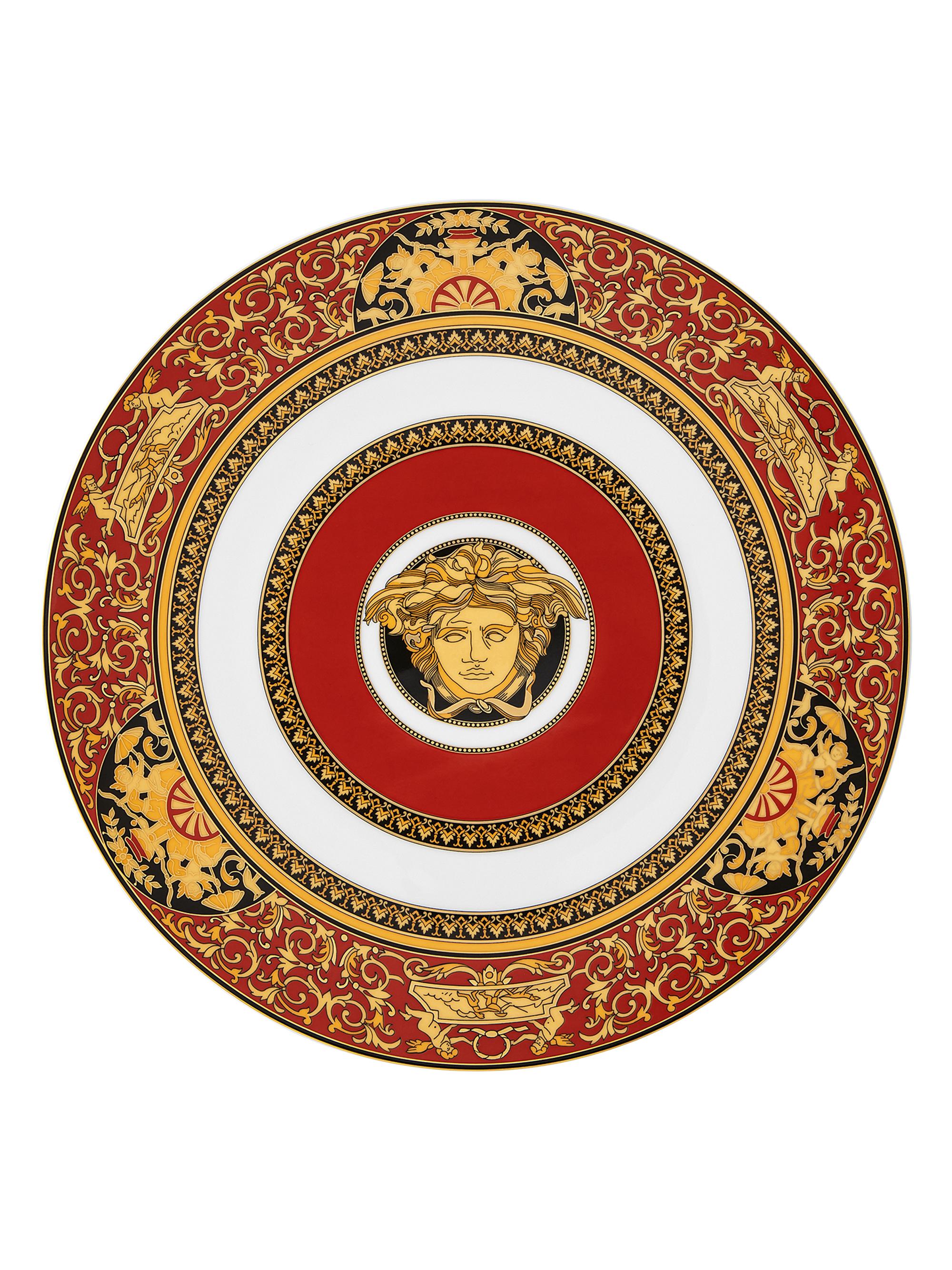 Versace Medusa Modern Dining 13" Coupe Service Plate - Red White
