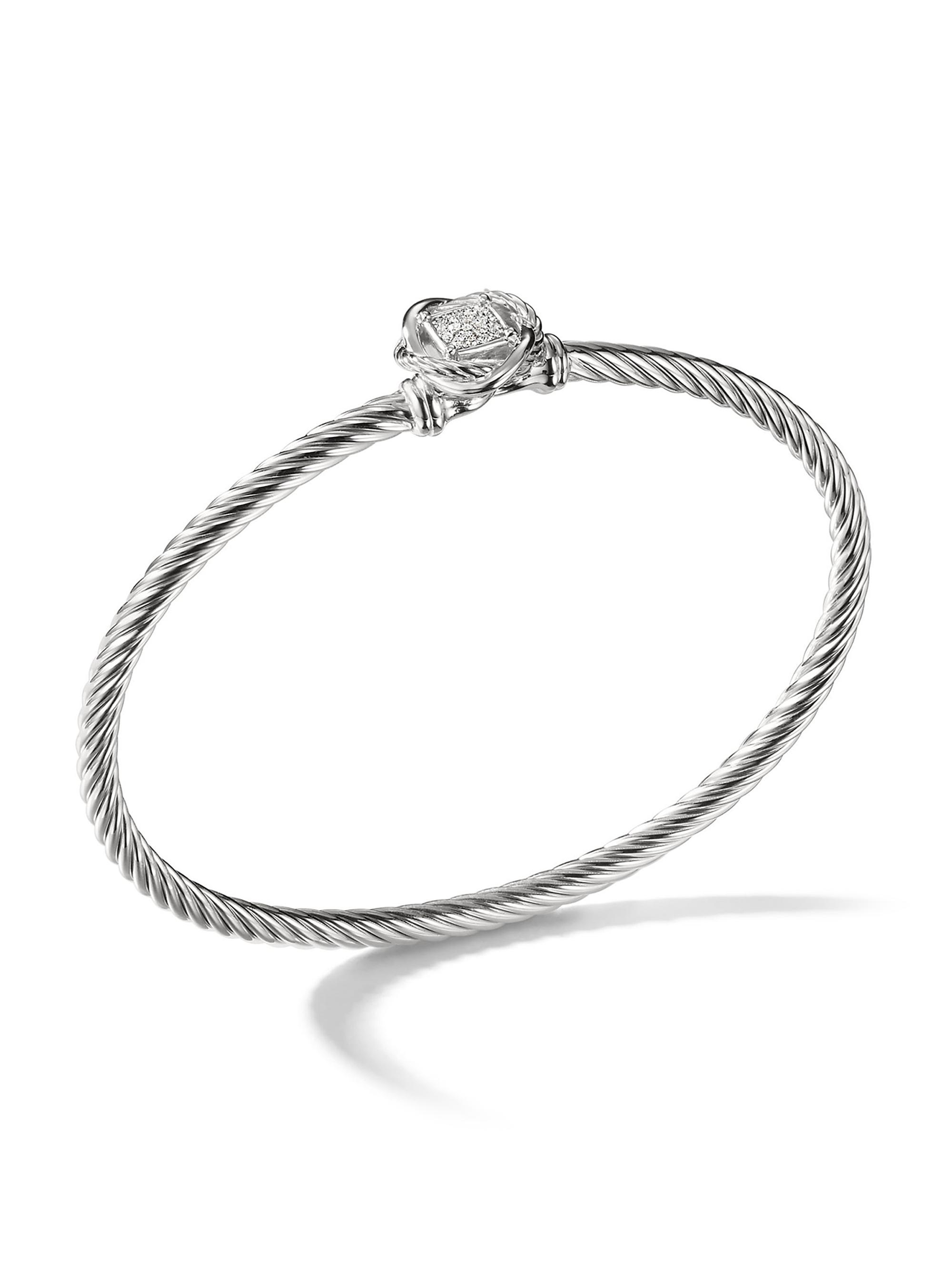 David Yurman Women's Infinity Bracelet in Sterling Silver - Diamond