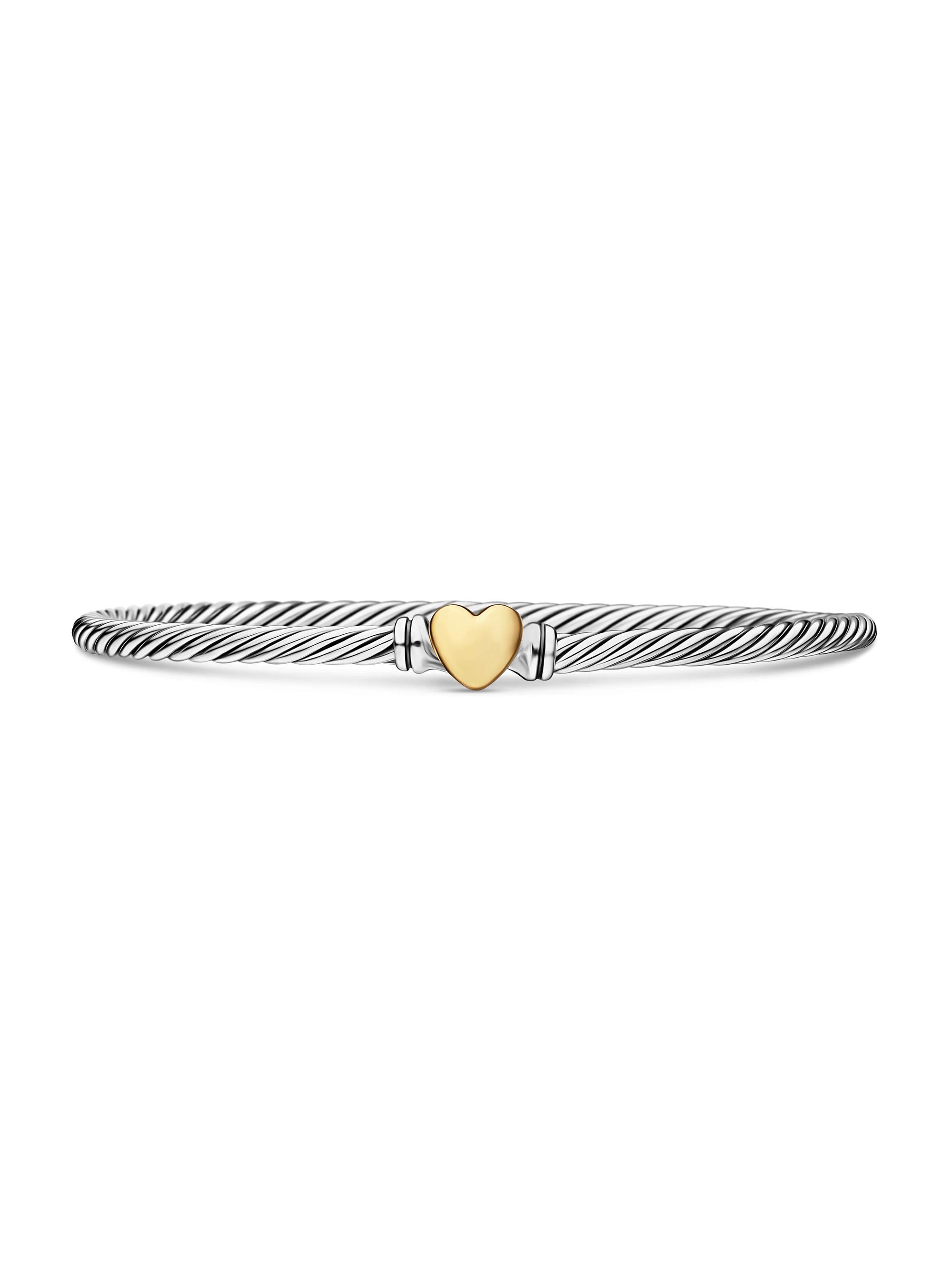 David Yurman Women's Classic Cable Heart Station Bracelet in Sterling Silver - Silver