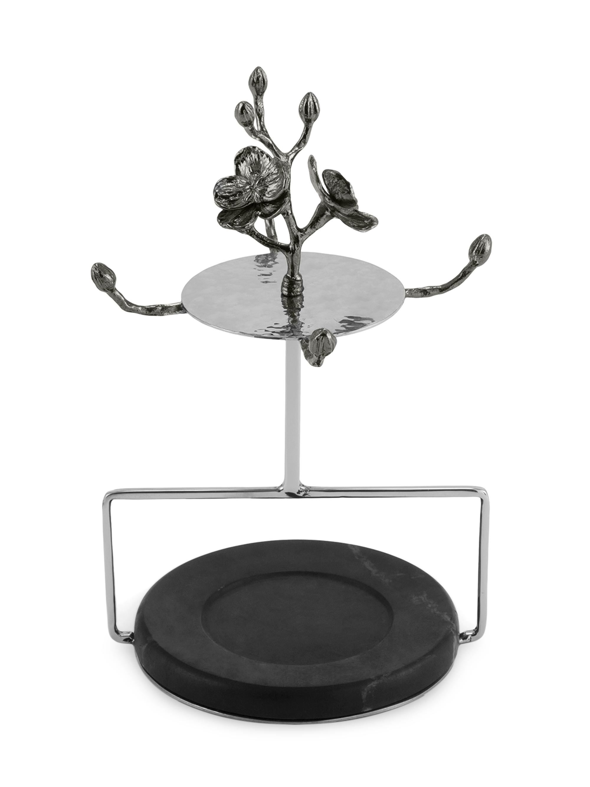 Michael Aram Black Orchid 9-Piece Teacup, Saucer, & Stand Set