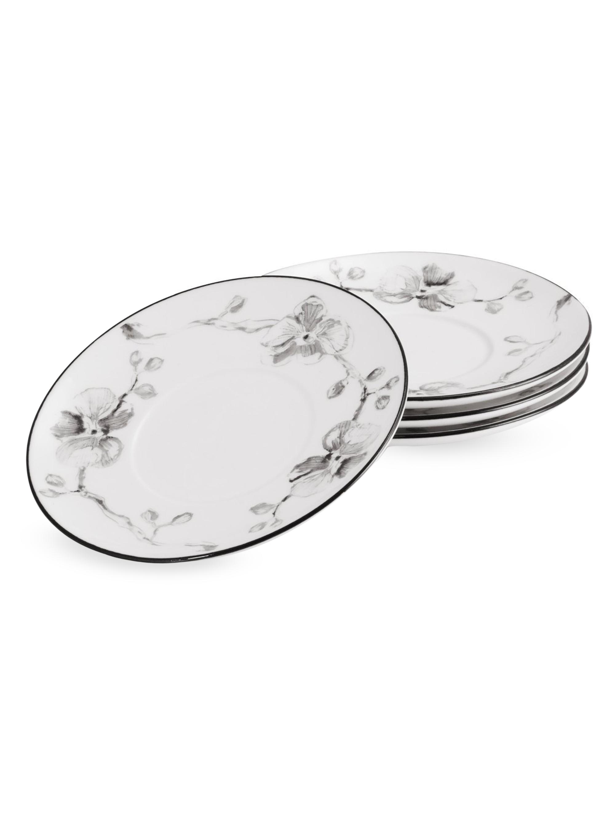 Michael Aram Black Orchid 8-Piece Teacup & Saucer Demitasse Set