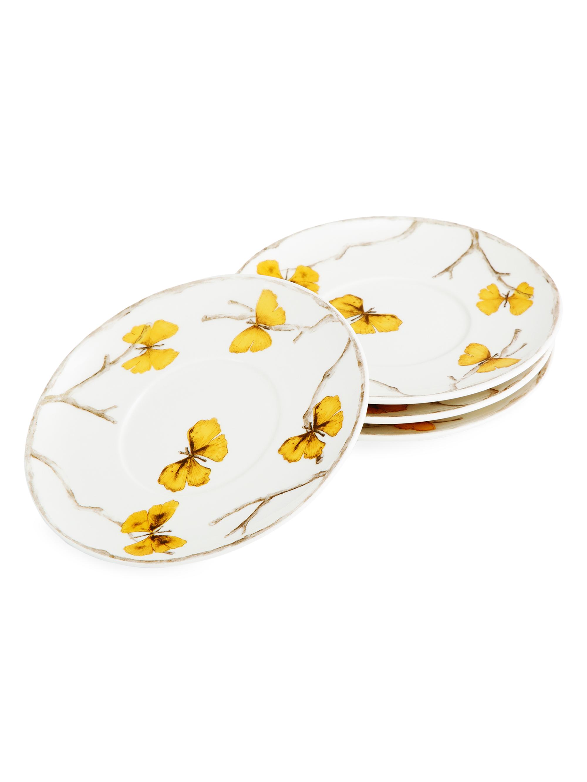 Michael Aram Butterfly Ginkgo 8-Piece Teacup & Saucer Demitasse