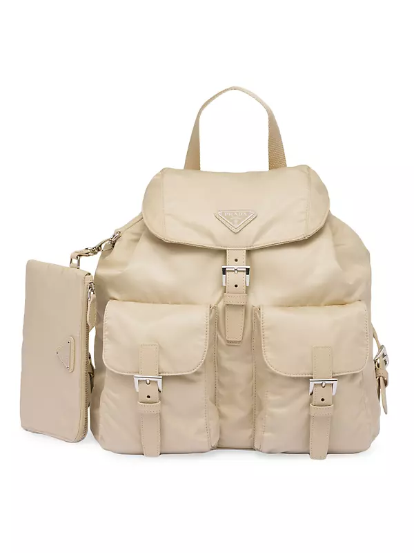 Prada Re-Nylon Medium Backpack Women Desert Beige