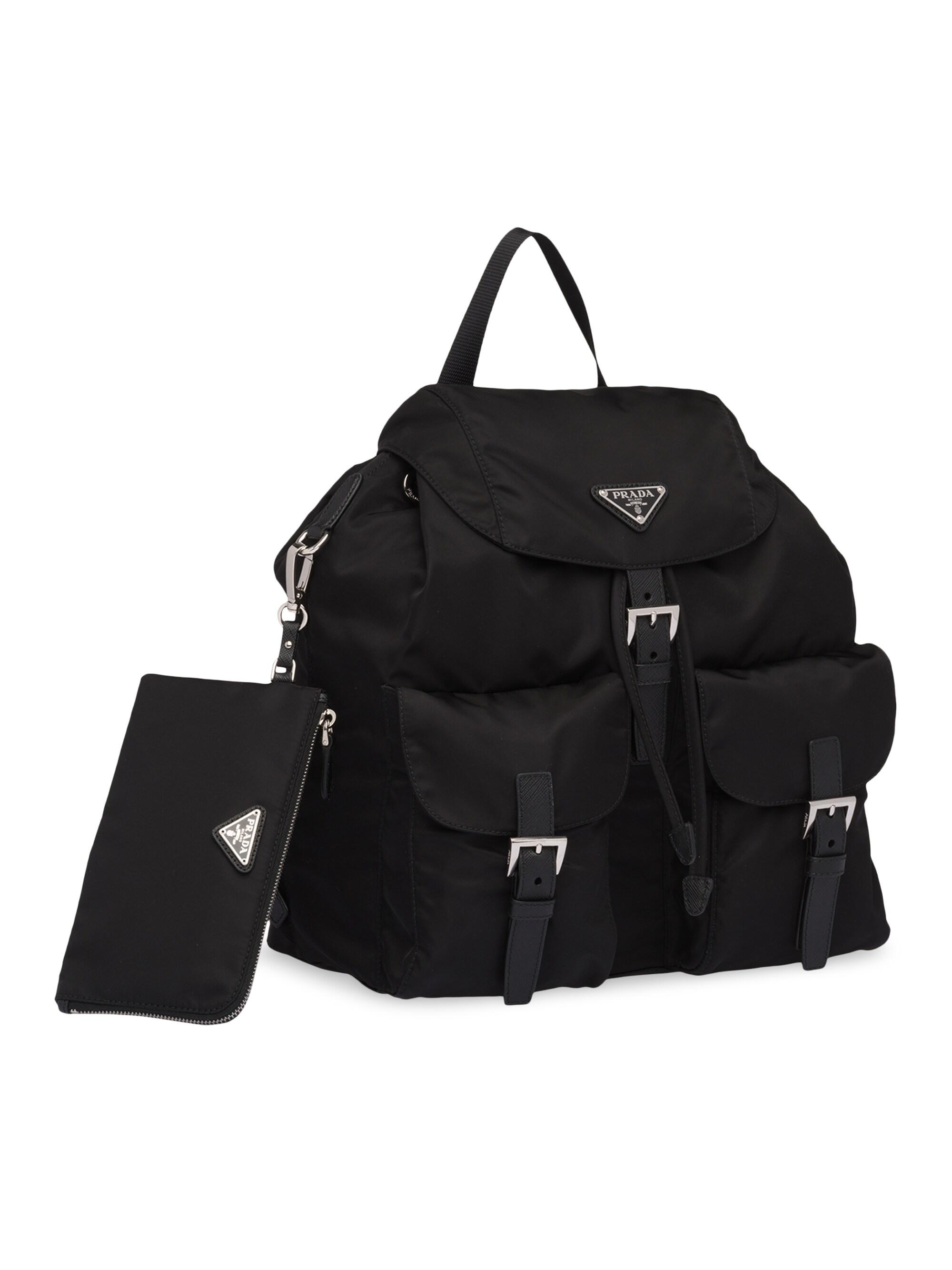 PRADA 現行品 re-nylon バックパック 黒 美品 PRADA/プラダ_Men通販 | Re-Nylon xサフィアーノレザー バックパック