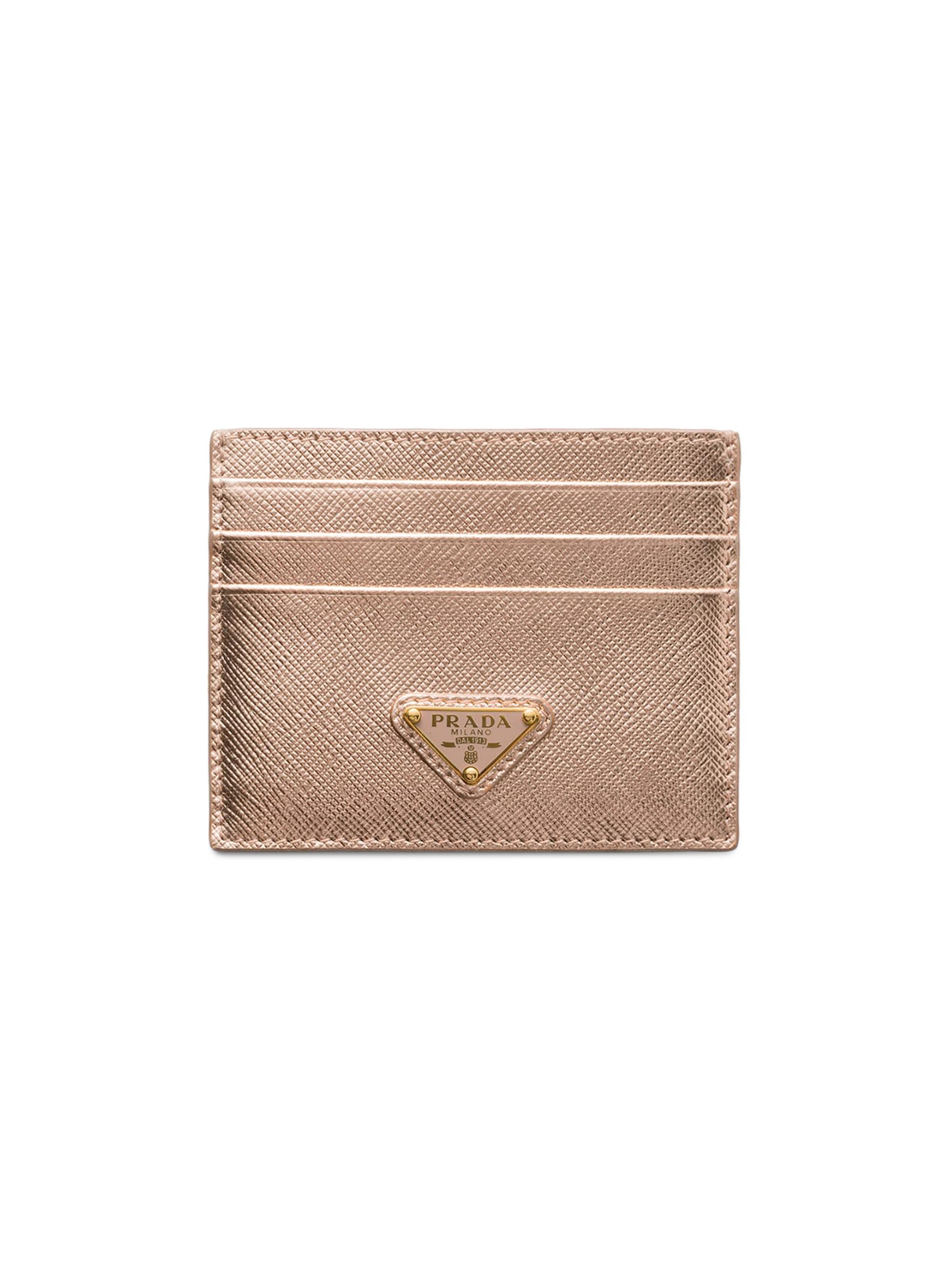Prada Women's Saffiano Leather Card Holder - Rose Gold | Thumbnail 4