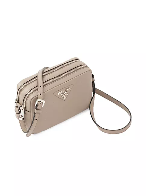 Prada Beige Saffiano Leather Mini Zip Top Camera Sling Bag Prada | The  Luxury Closet