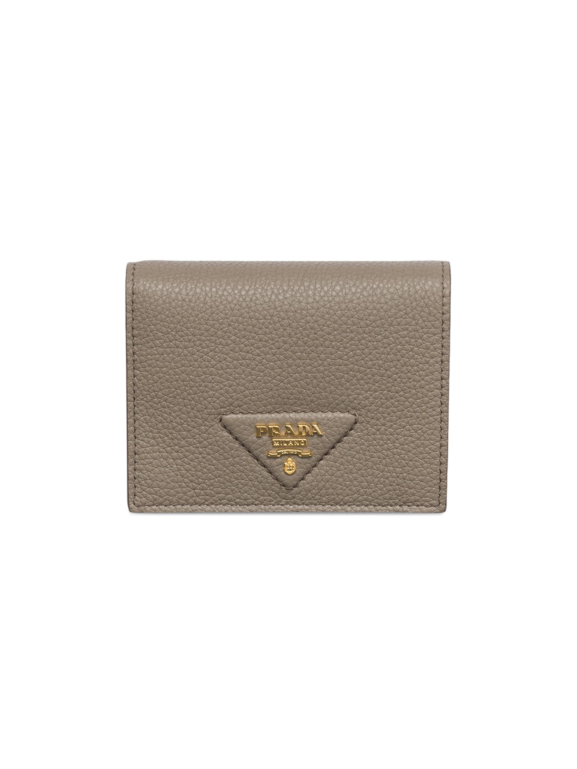 Prada Women's  Leather Wallet - Grey Gold