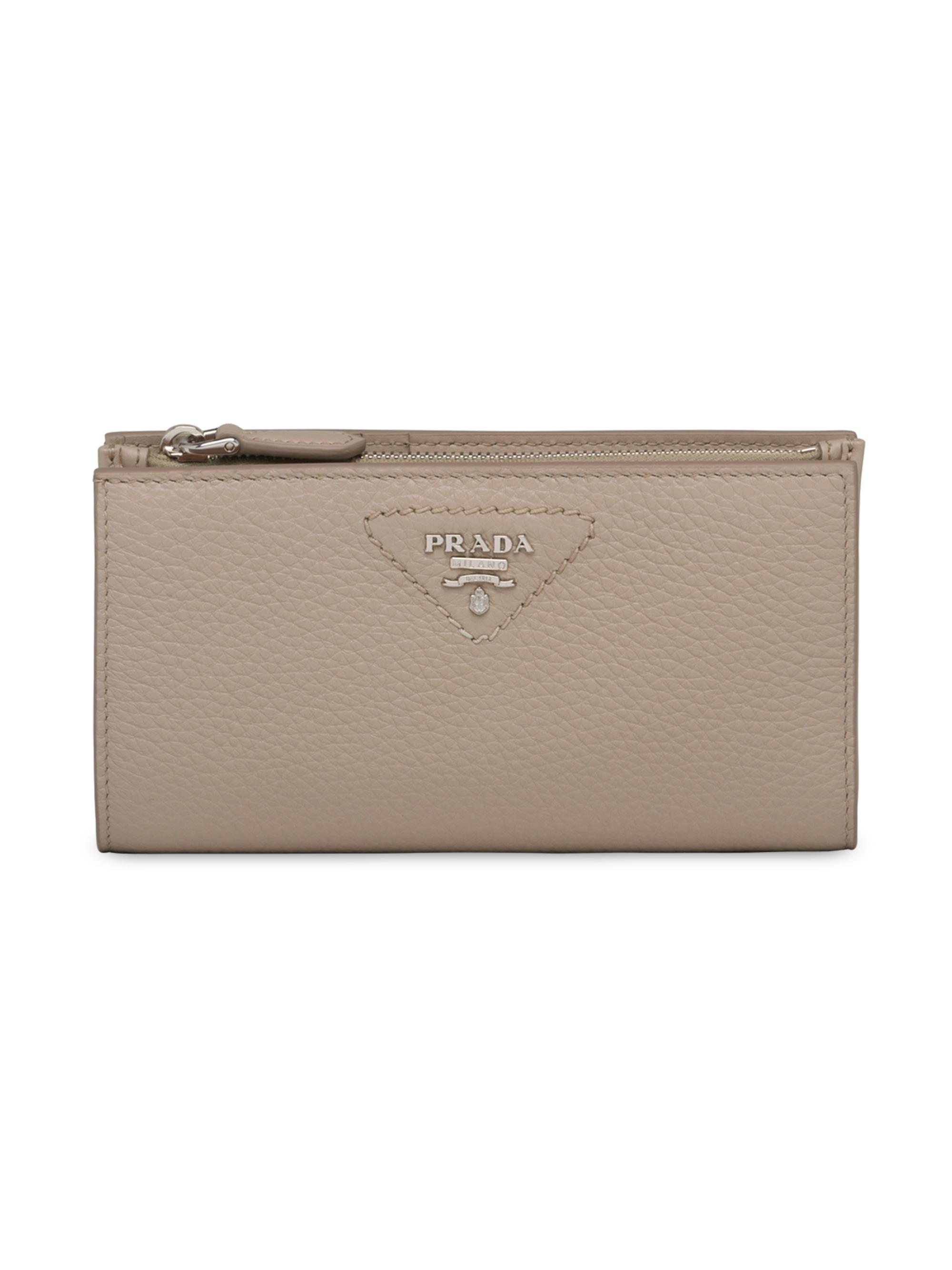 Prada Women's  Leather Wallet - Grey