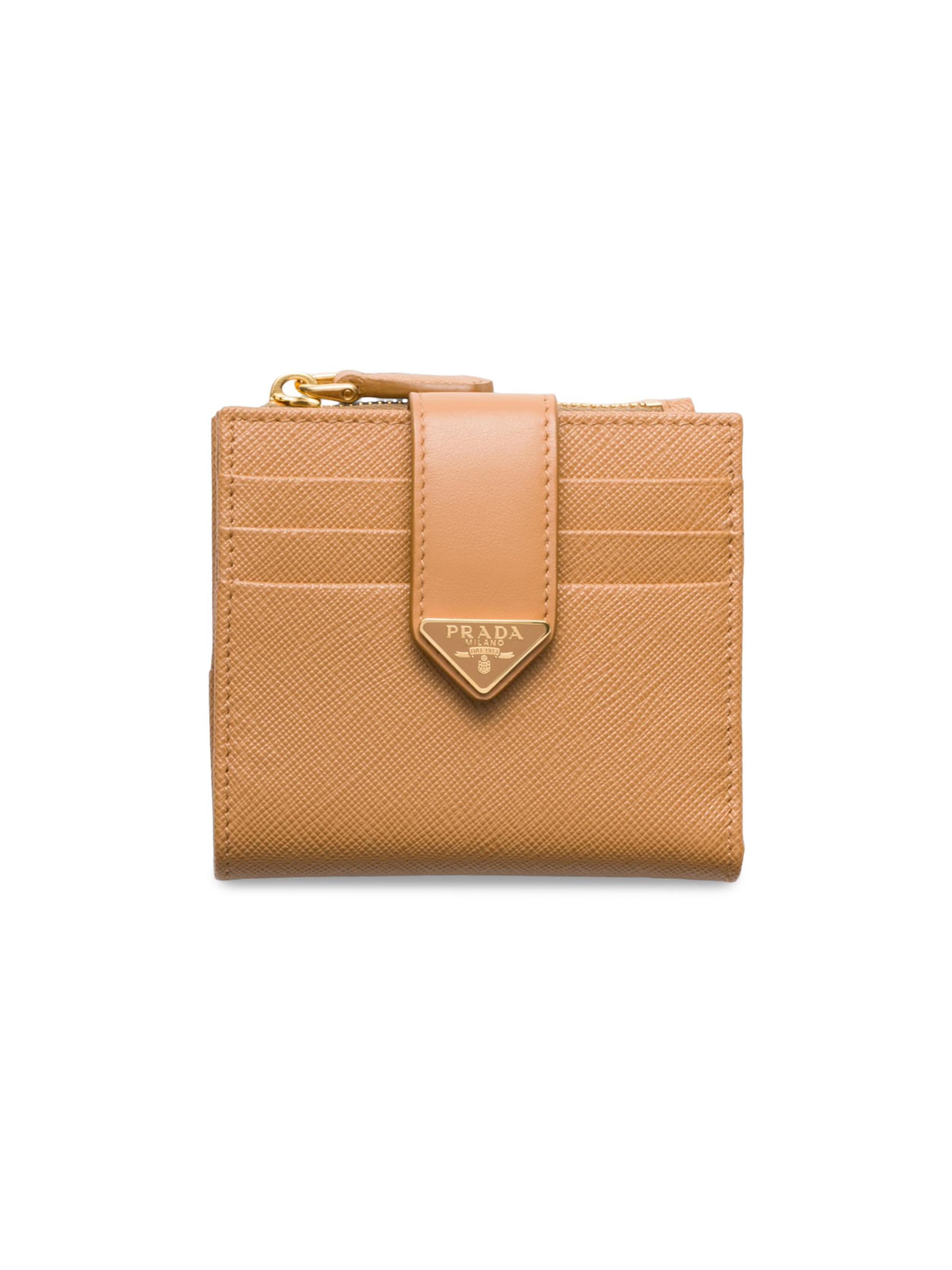 Prada Small Saffiano and Smooth Leather Wallet | Saks Fifth Avenue
