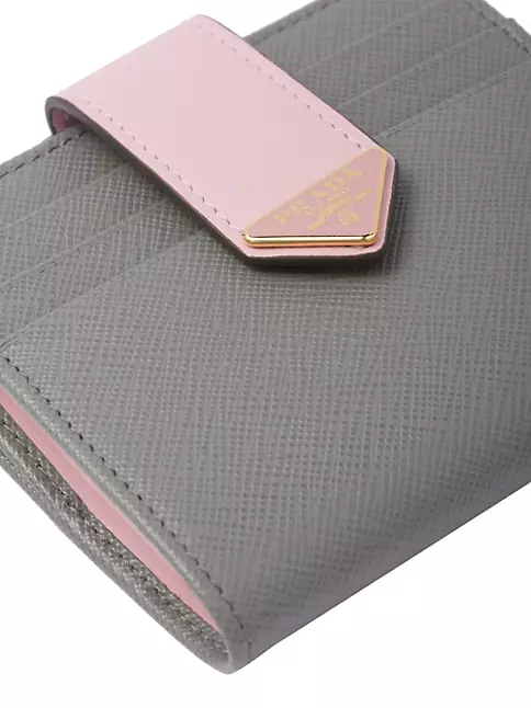 Prada triangle-logo Saffiano Leather Wallet - Pink