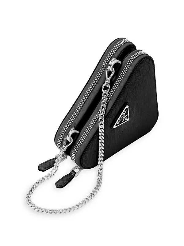 Platinum Embellished Satin And Leather Mini-pouch