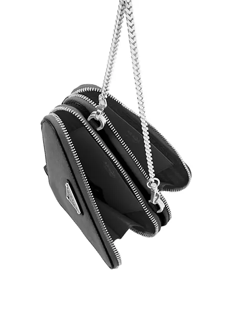Prada Women's Saffiano Leather Mini Pouch - Black One-Size