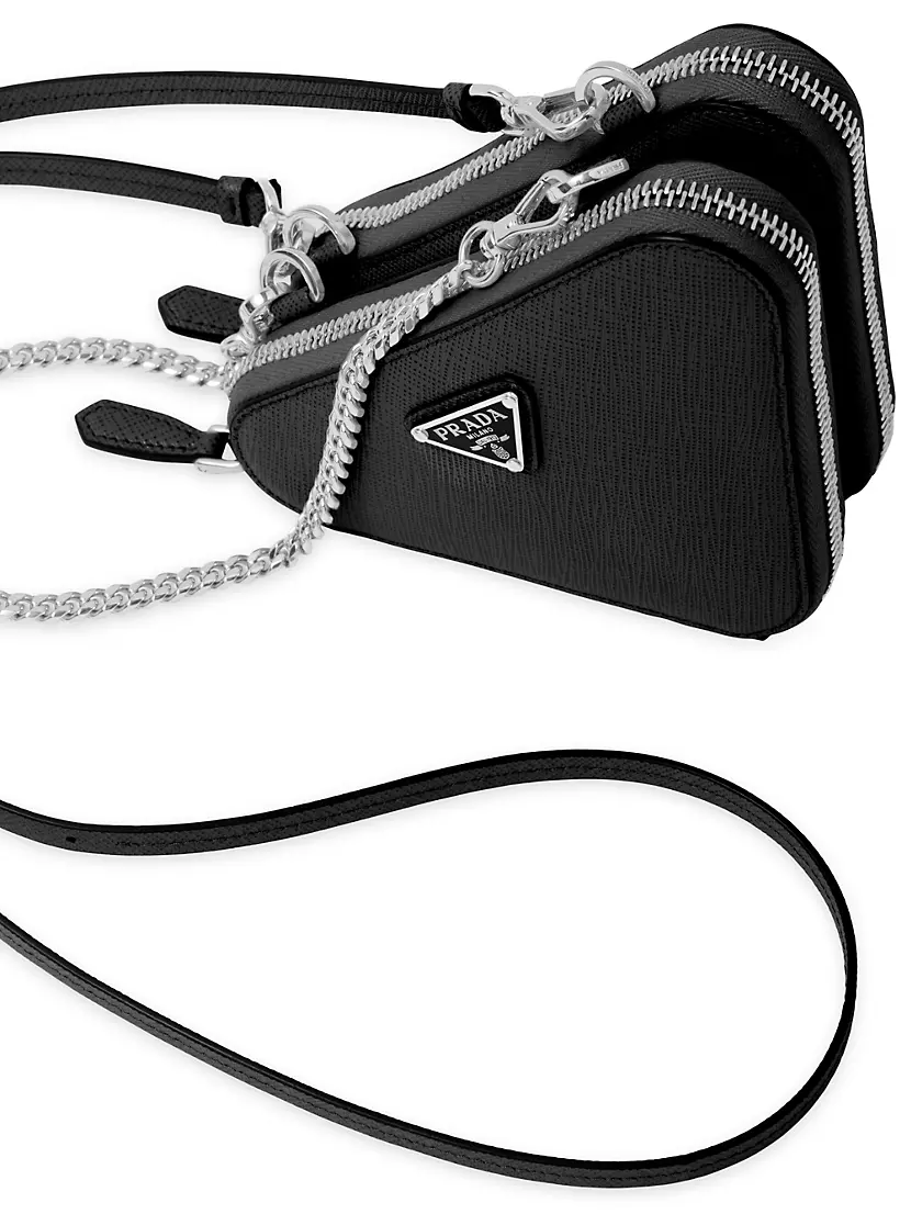 Prada Saffiano Leather Mini Pouch - ShopStyle Shoulder Bags