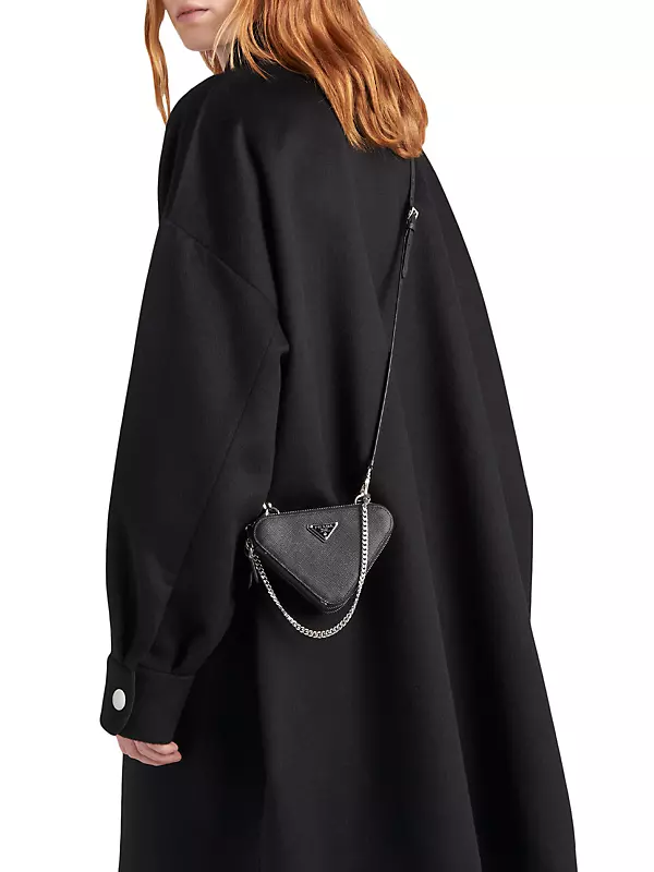 Prada Black Saffiano Leather Mini Envelope Crossbody Bag Prada