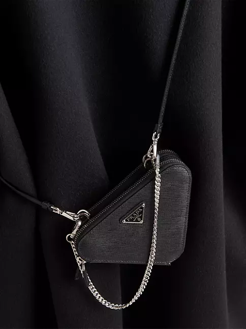 Black Saffiano Leather Mini Pouch