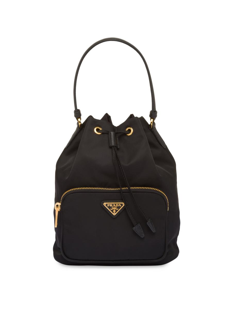 ★PRADA★Duet Re-Nylon Shoulder Bag★Black Gold Prada Duet Re-Nylon Bucket Bag | Saks Fifth Avenue