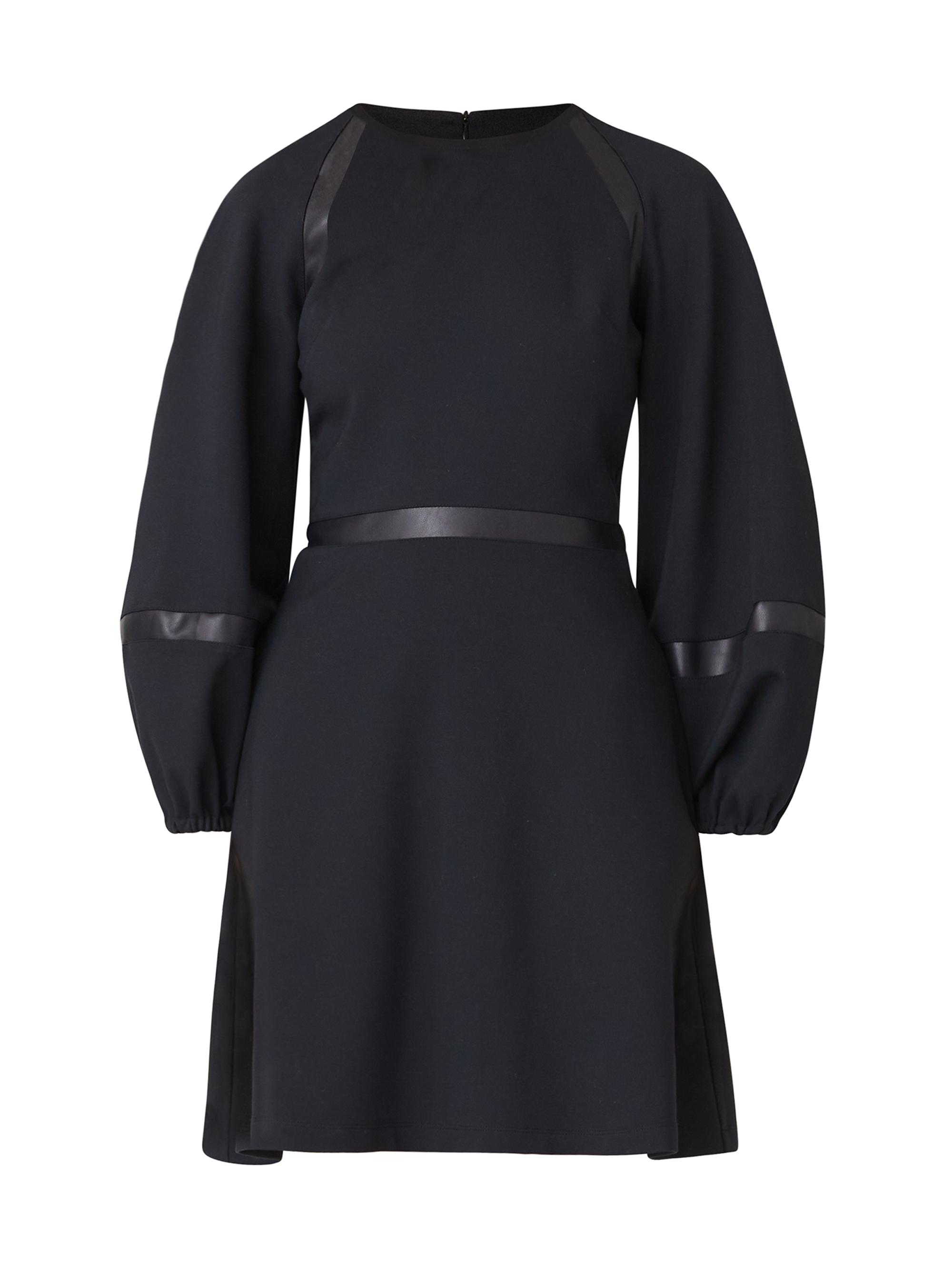 Shoshanna Women's Elsy Vegan Leather-Trim Dress - Ink