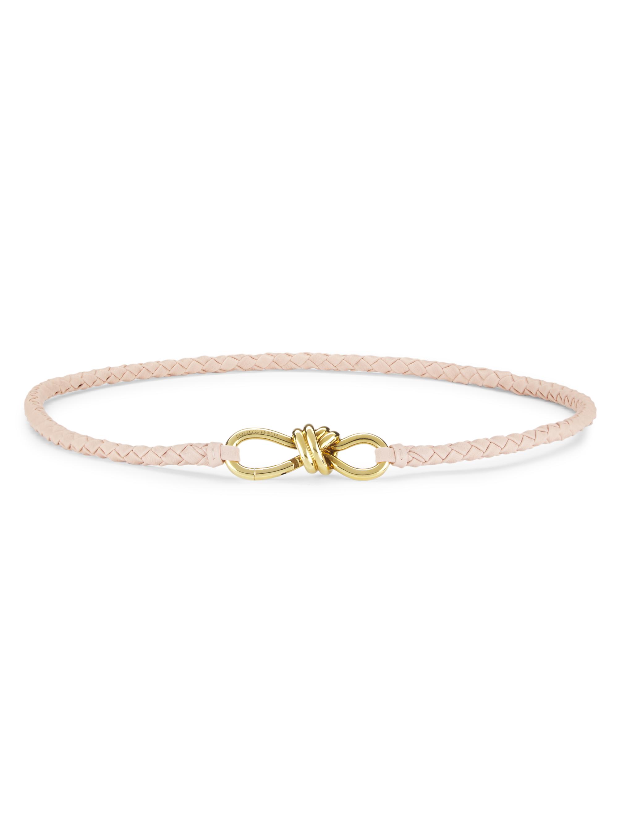 Bottega Veneta Women's Andiamo Braided Leather Knot Belt - Lotus