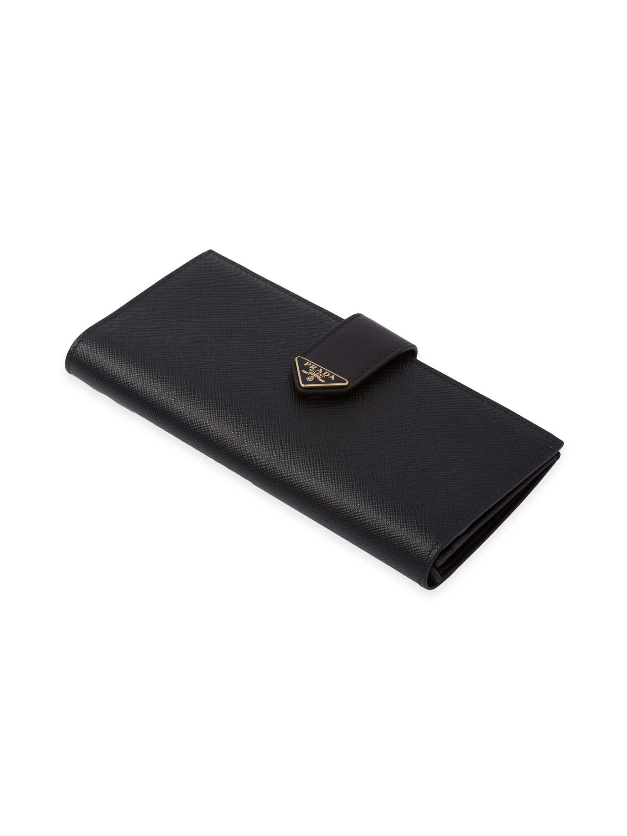 小物 PRADA RFID Saffiano leather wallet black Prada Small logo-plaque Saffiano Leather Wallet | Black | FARFETCH