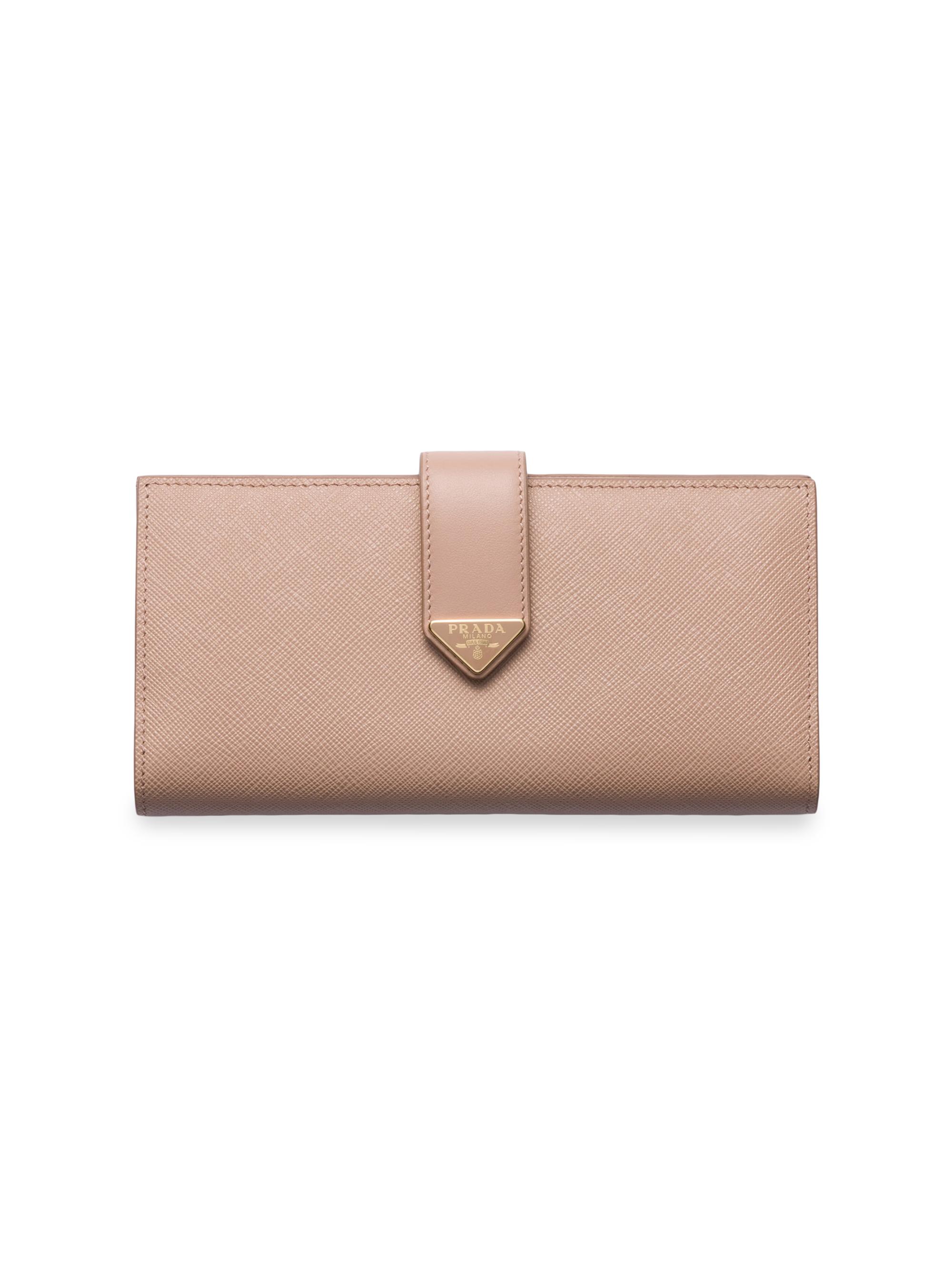 Prada Women's  Saffiano and Leather Wallet - Light Pink