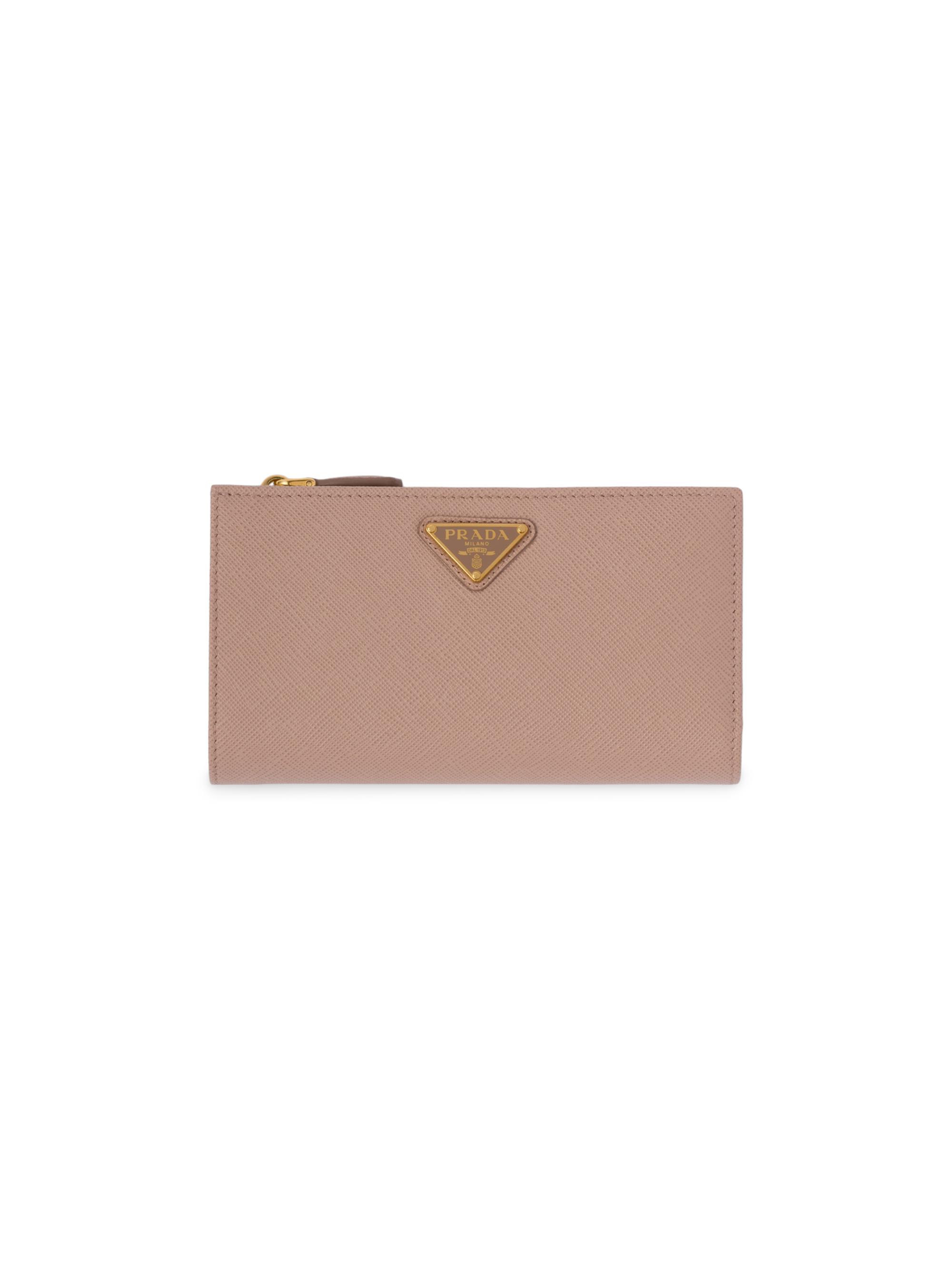 Prada Small Saffiano and Smooth Leather Wallet | Saks Fifth