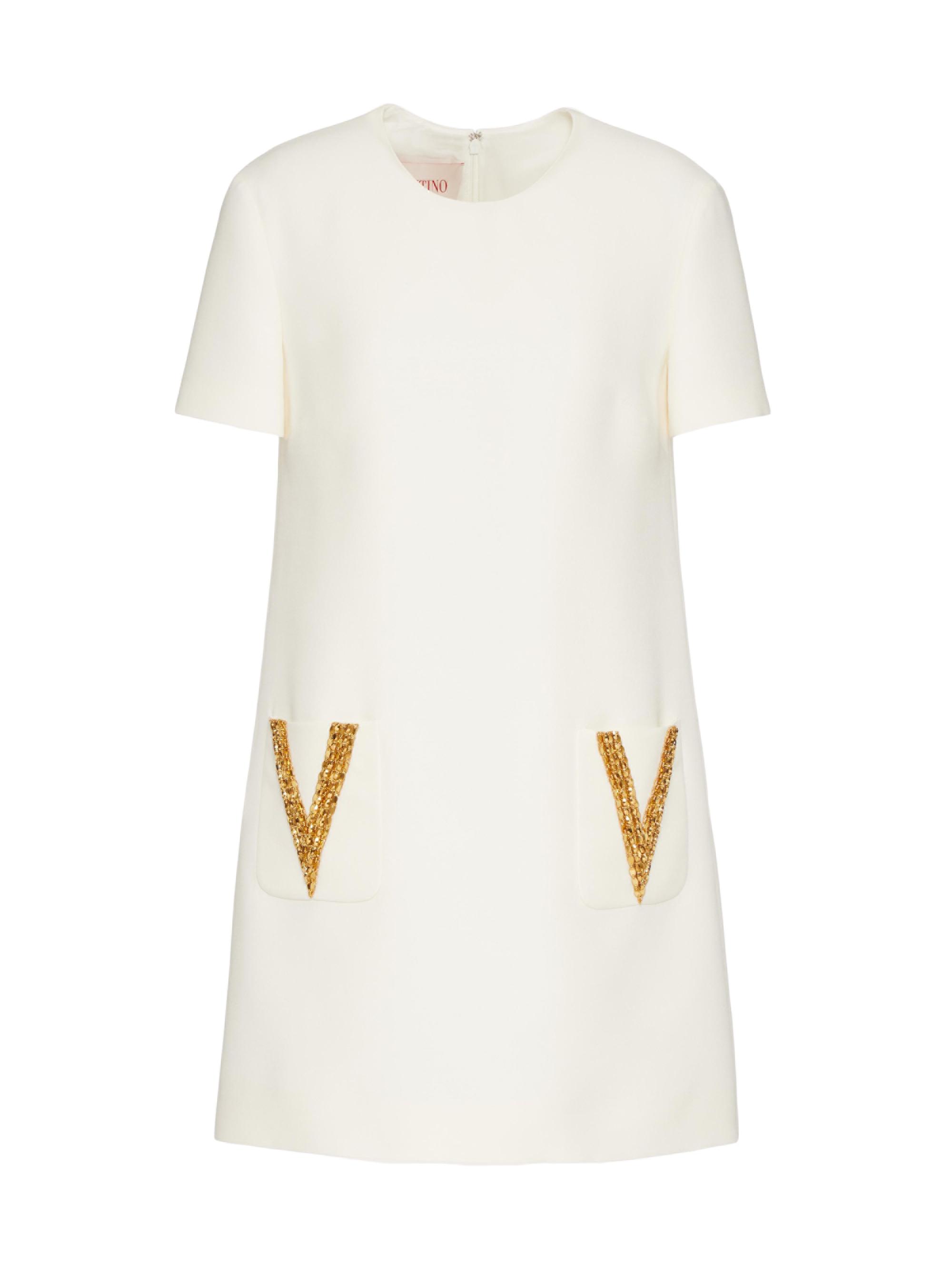 Valentino Garavani Embroidered Crepe Couture Short Dress | Saks Fifth Avenue