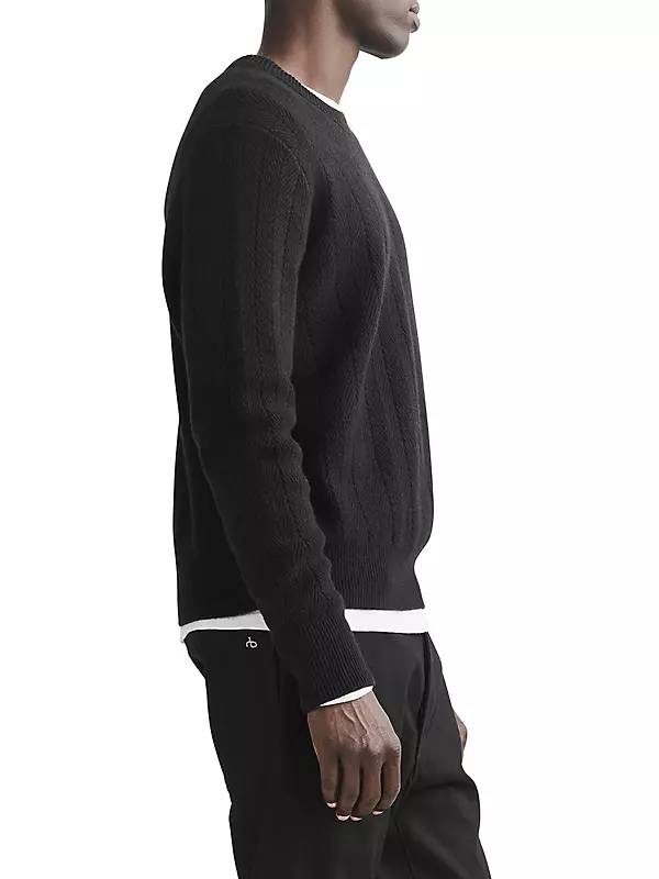 Durham Cashmere Herringbone Relaxed-Fit Sweater