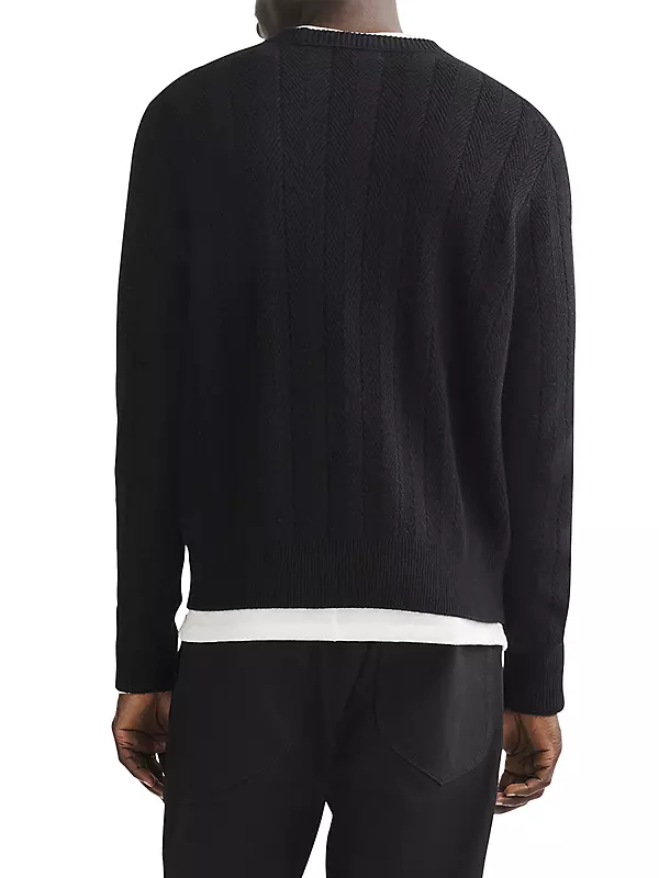 Durham Cashmere Herringbone Relaxed-Fit Sweater