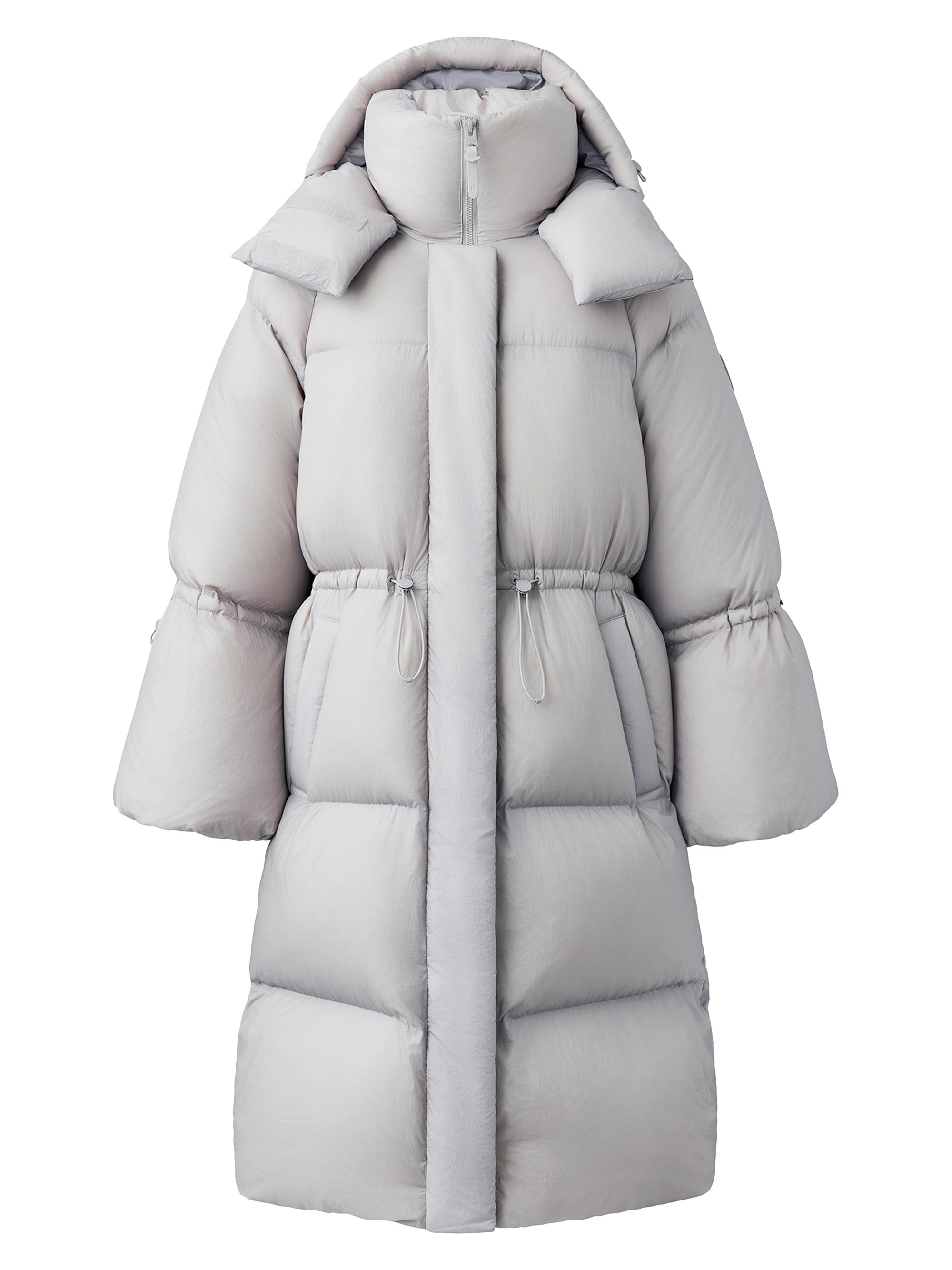 Mackage Women's Lenzi Hooded Matte Shell Puffer Down Coat - Light Grey