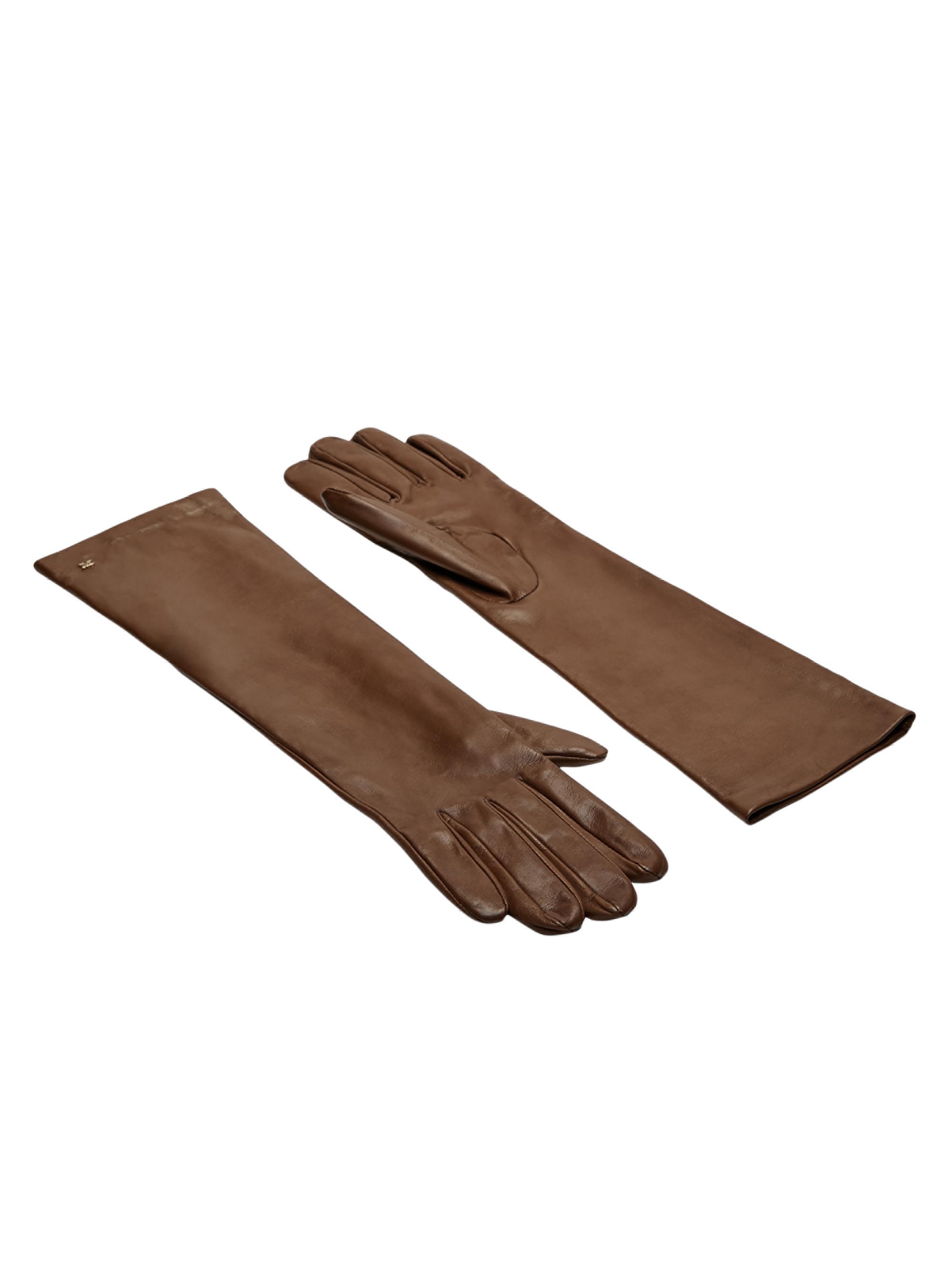 MaxMara ブラウンレザー ロンググローブ Max Mara Long Leather Gloves | Saks Fifth Avenue