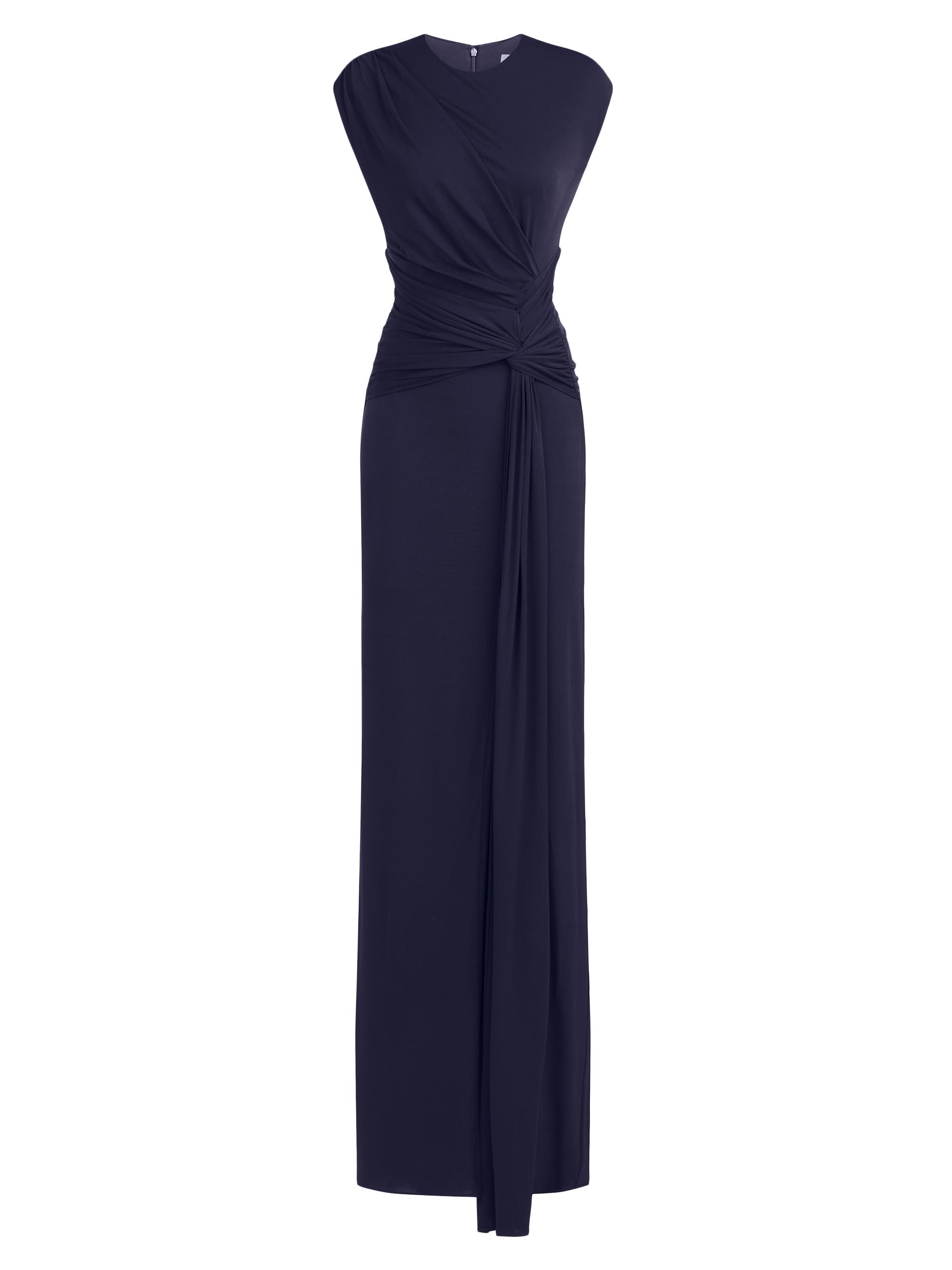 Halston Women's Giovanna Jersey Twisted Gown - Navy