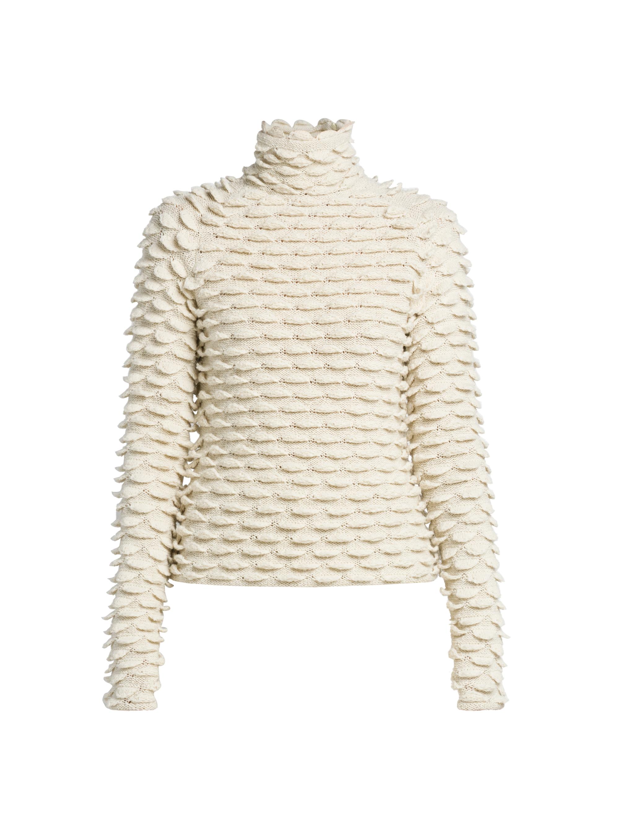Bottega Veneta Women's Fish Scale Wool-Blend Sweater - Dove