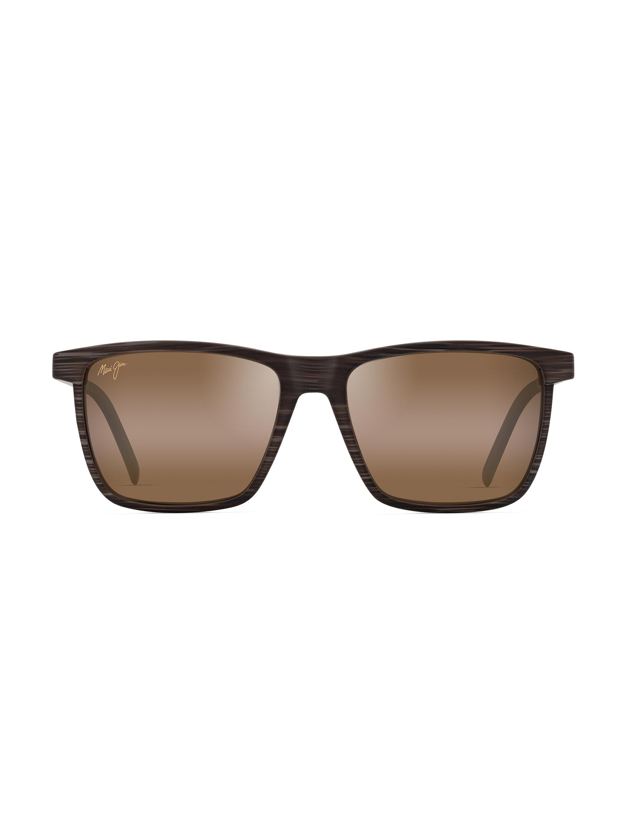Maui Jim Men's One Way 55MM Square Sunglasses - Brown Bronze