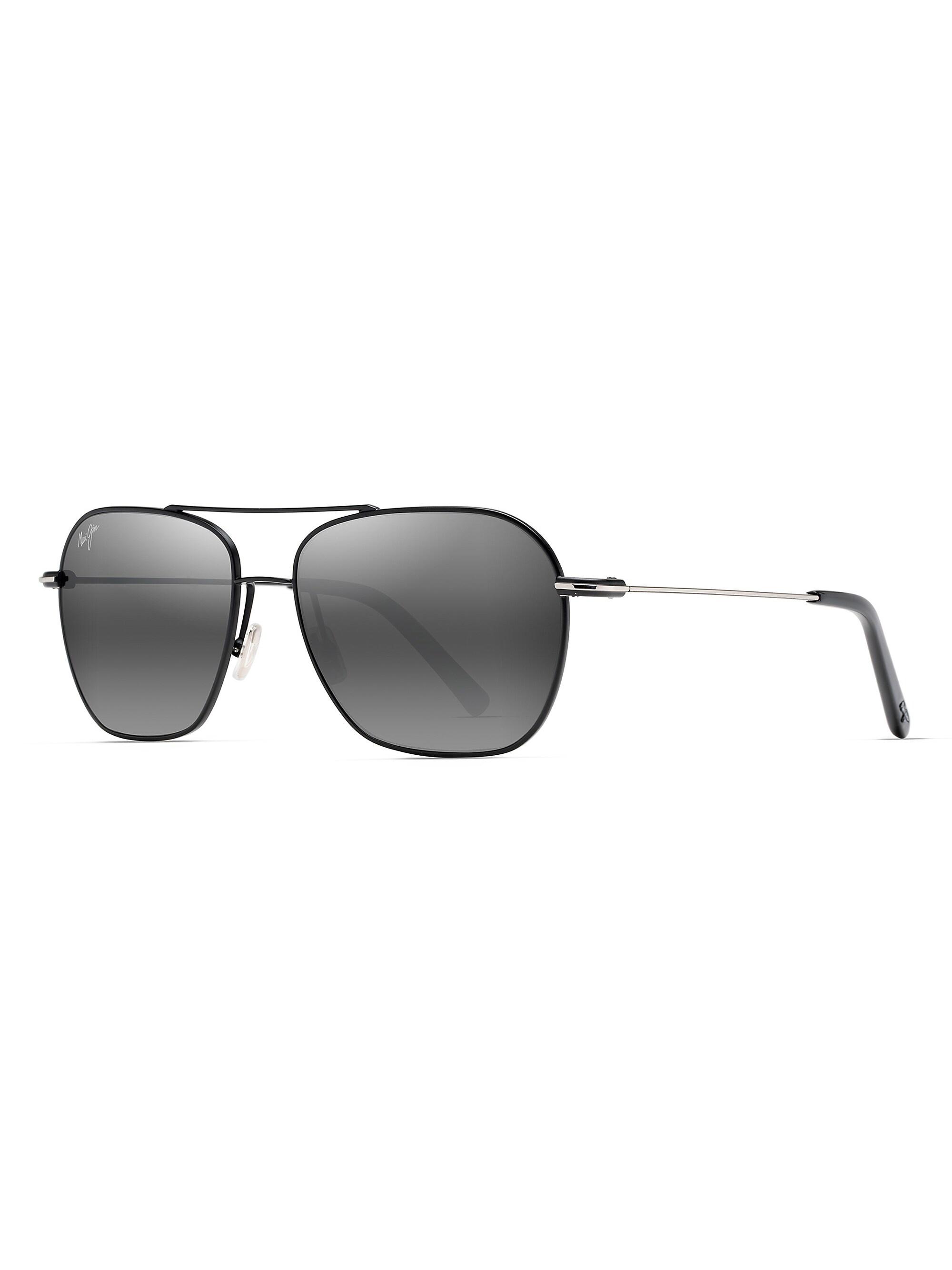 Maui Jim Men's Mano 57MM Square Aviator Sunglasses - Black Grey