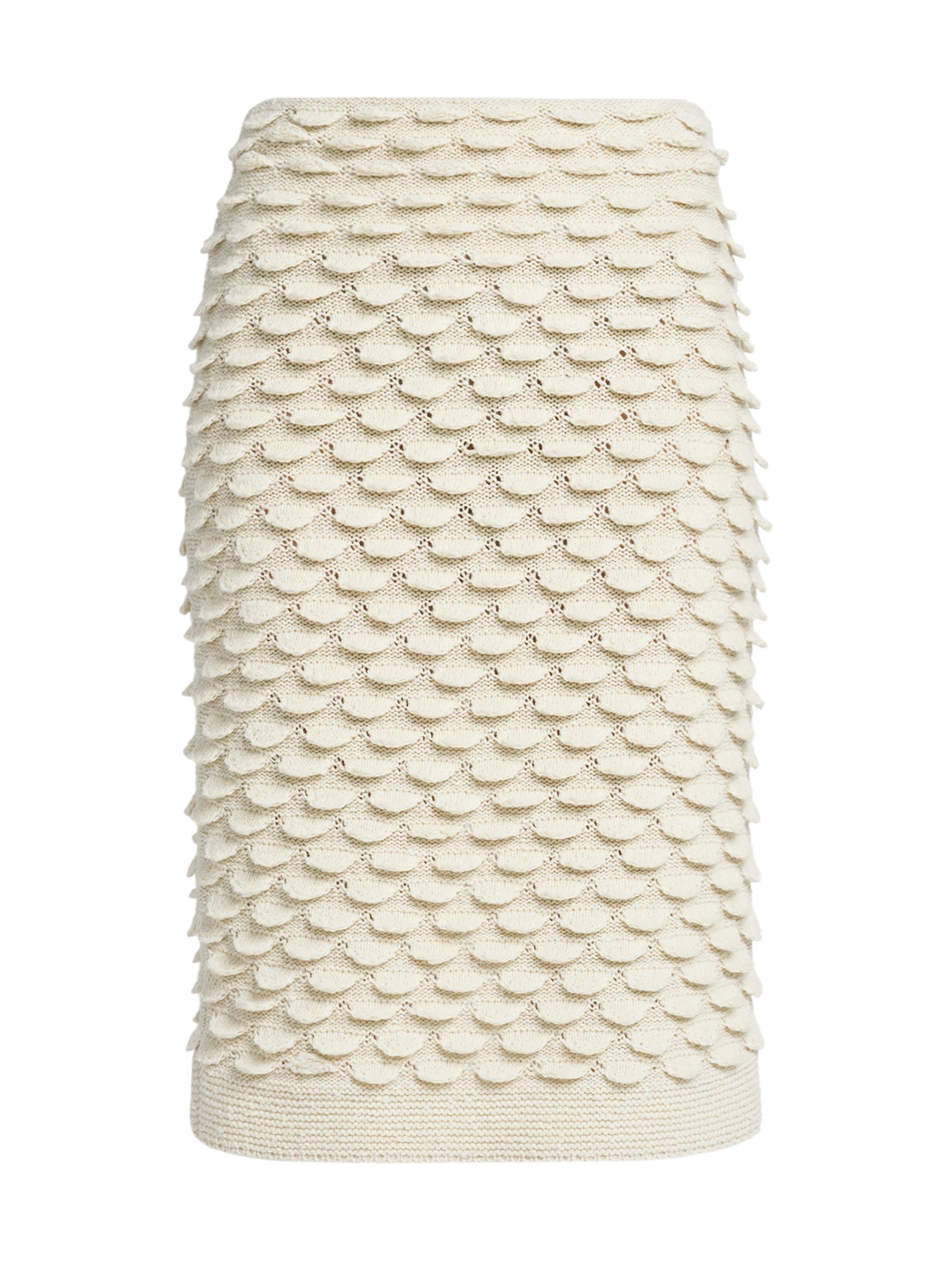 Bottega Veneta Women's Fish Scale Wool Midi-Skirt - Dove