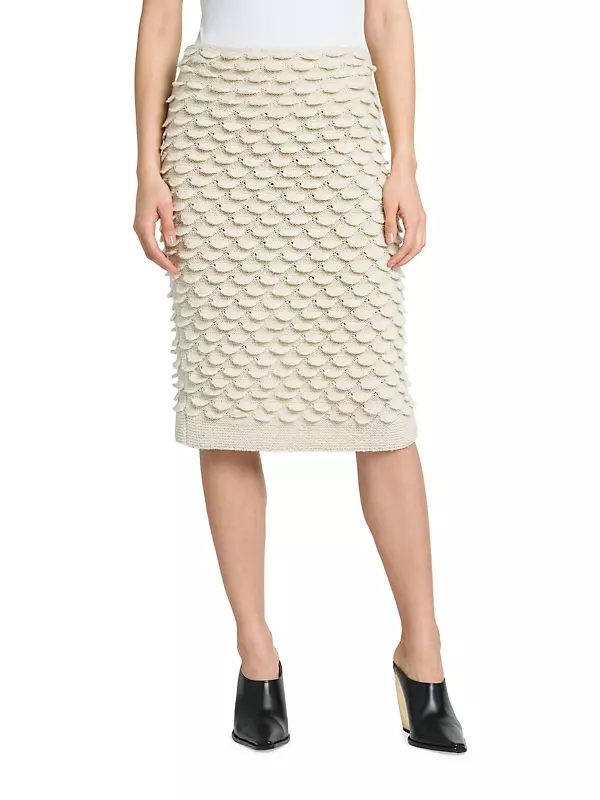 Fish Scale Wool Midi-Skirt